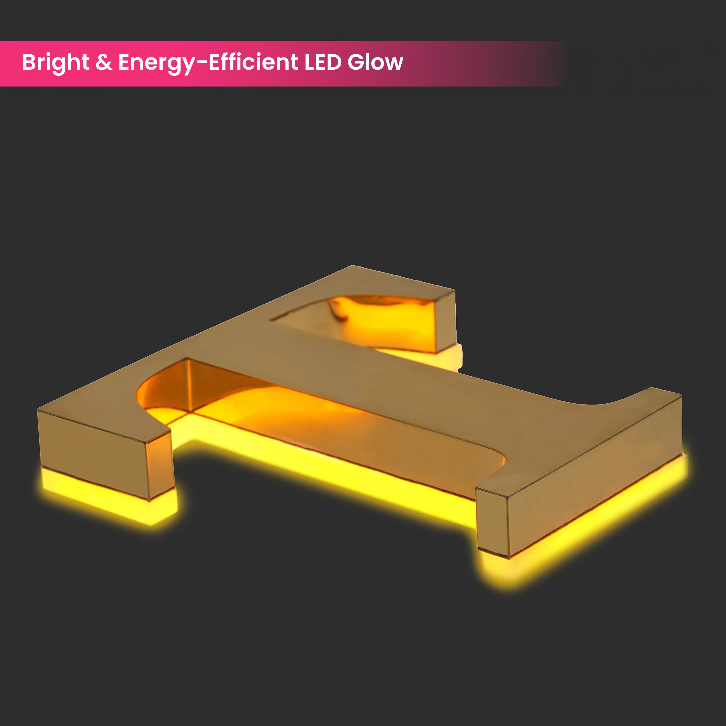 Halo Lit Brass Letters
