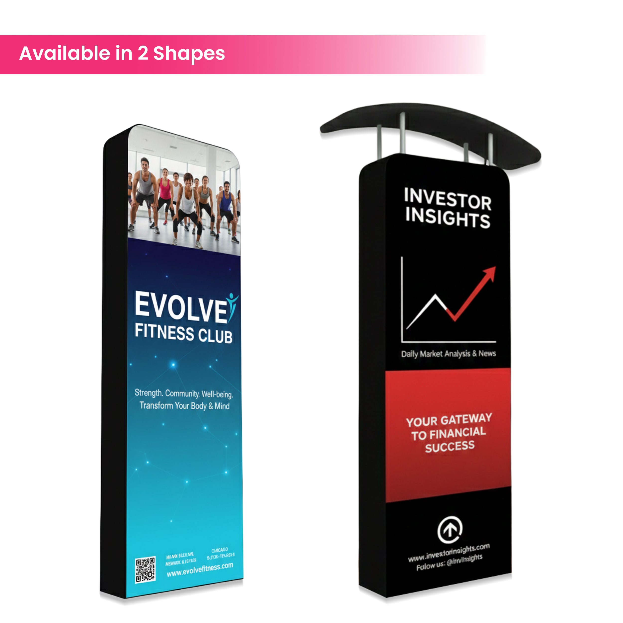 3D Vertical Trade Show Tower Display Available in 2 Shapes BBEXPO3DVER03_3_BOS