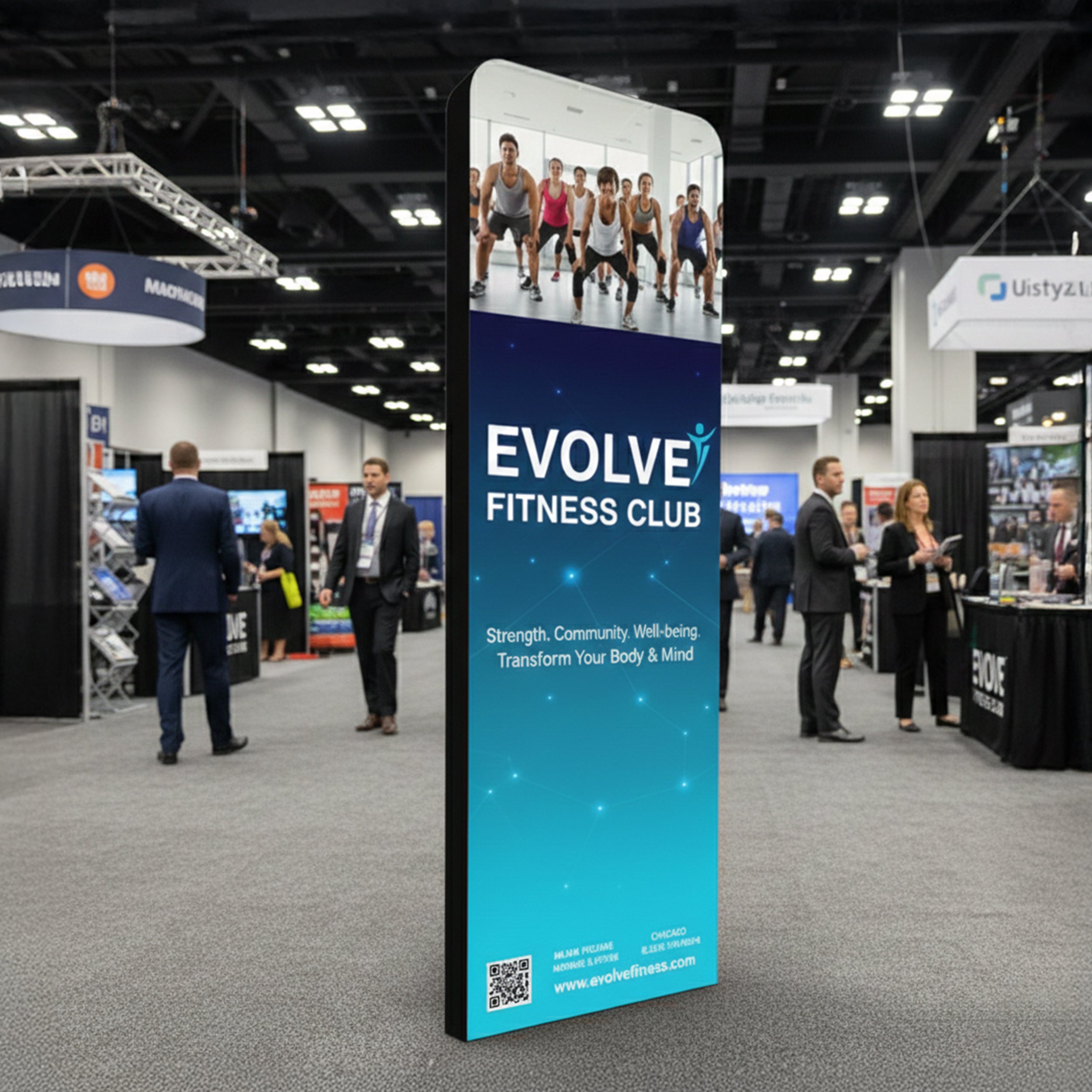 3D Vertical Trade Show Tower Display Lifestyle Image 1 BBEXPO3DVER03_2_BOS