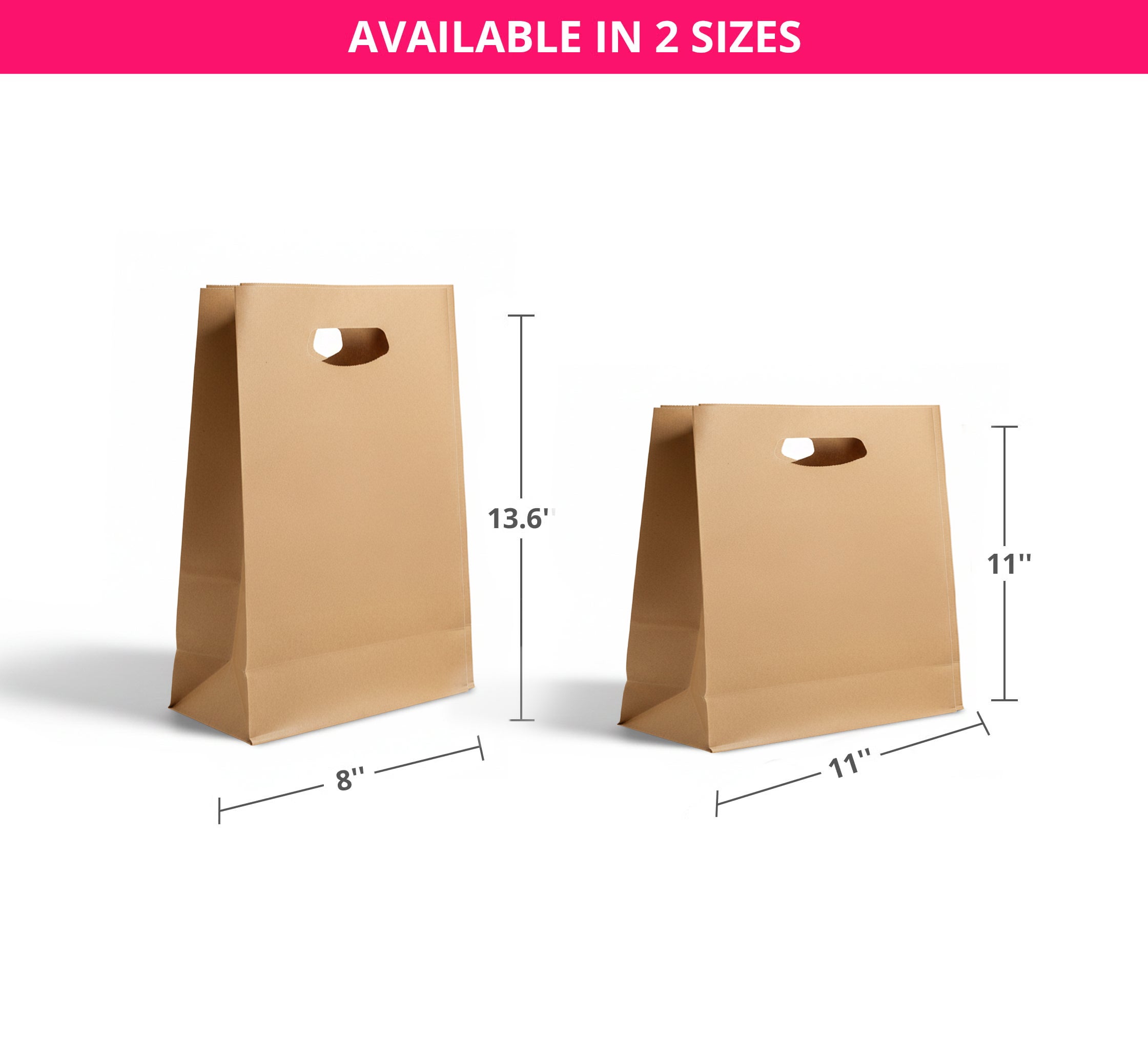 Die-Cut Handle Bags - Brown