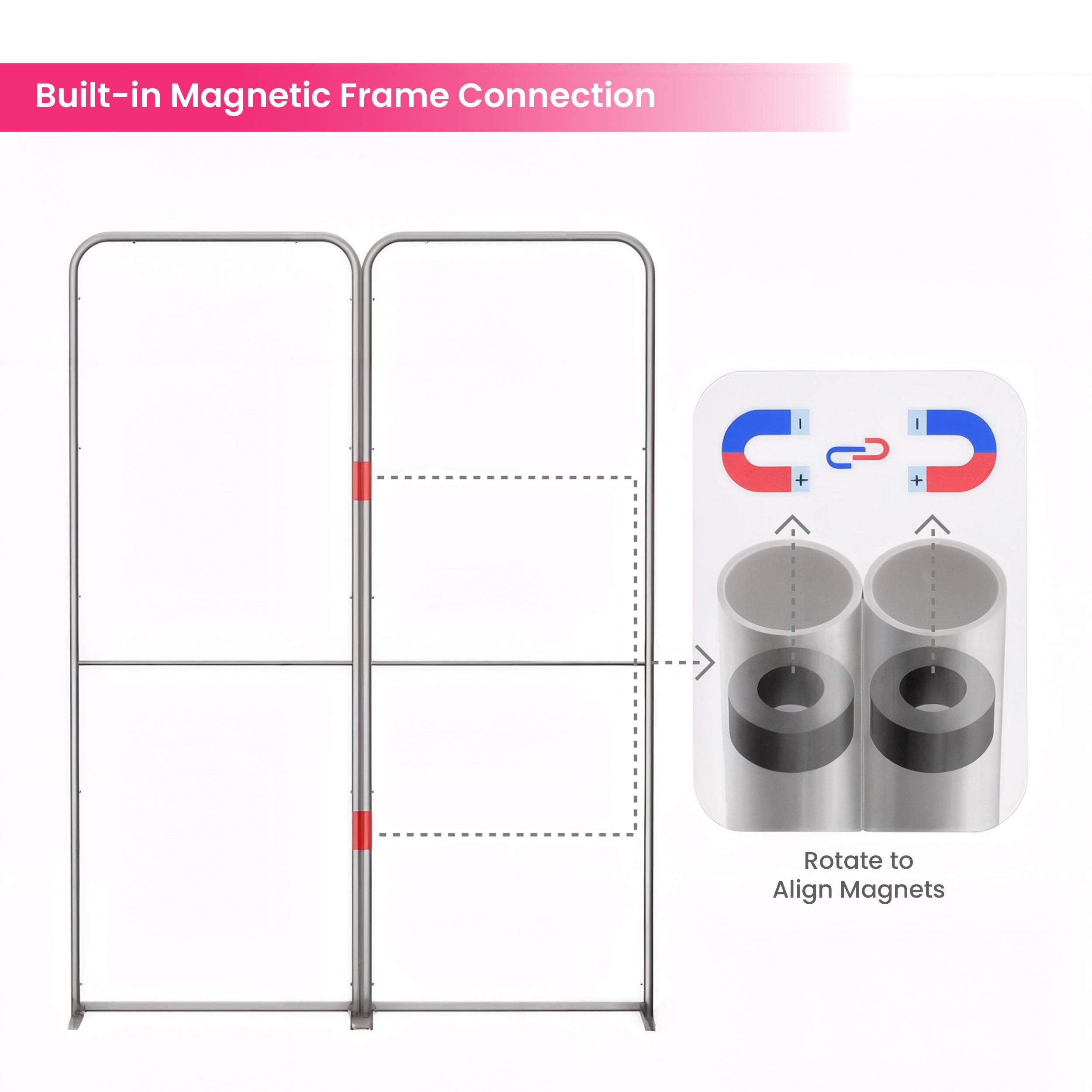 6.5ft Magnetic Modular Fabric Display - Curved Shape
