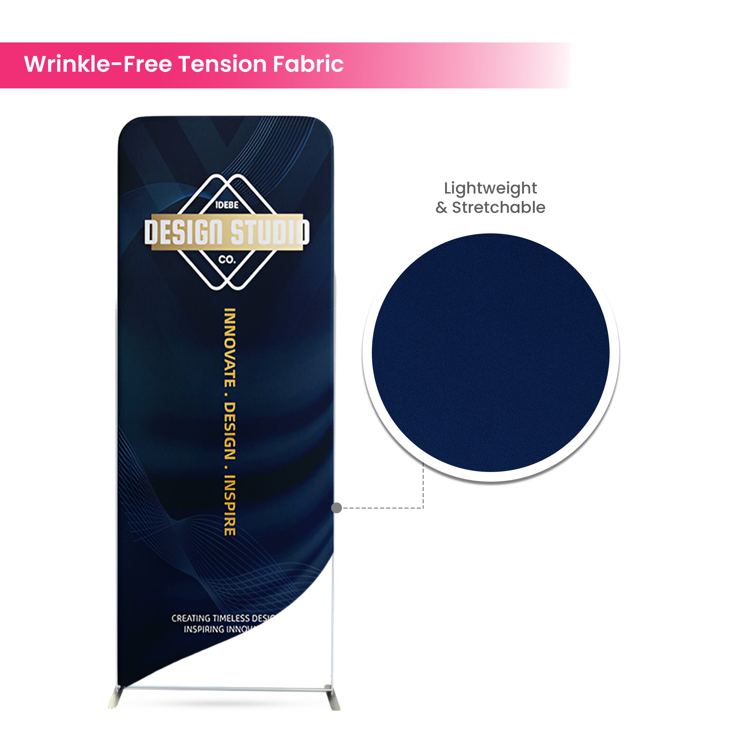 6.5ft Magnetic Modular Fabric Display - Curved Shape