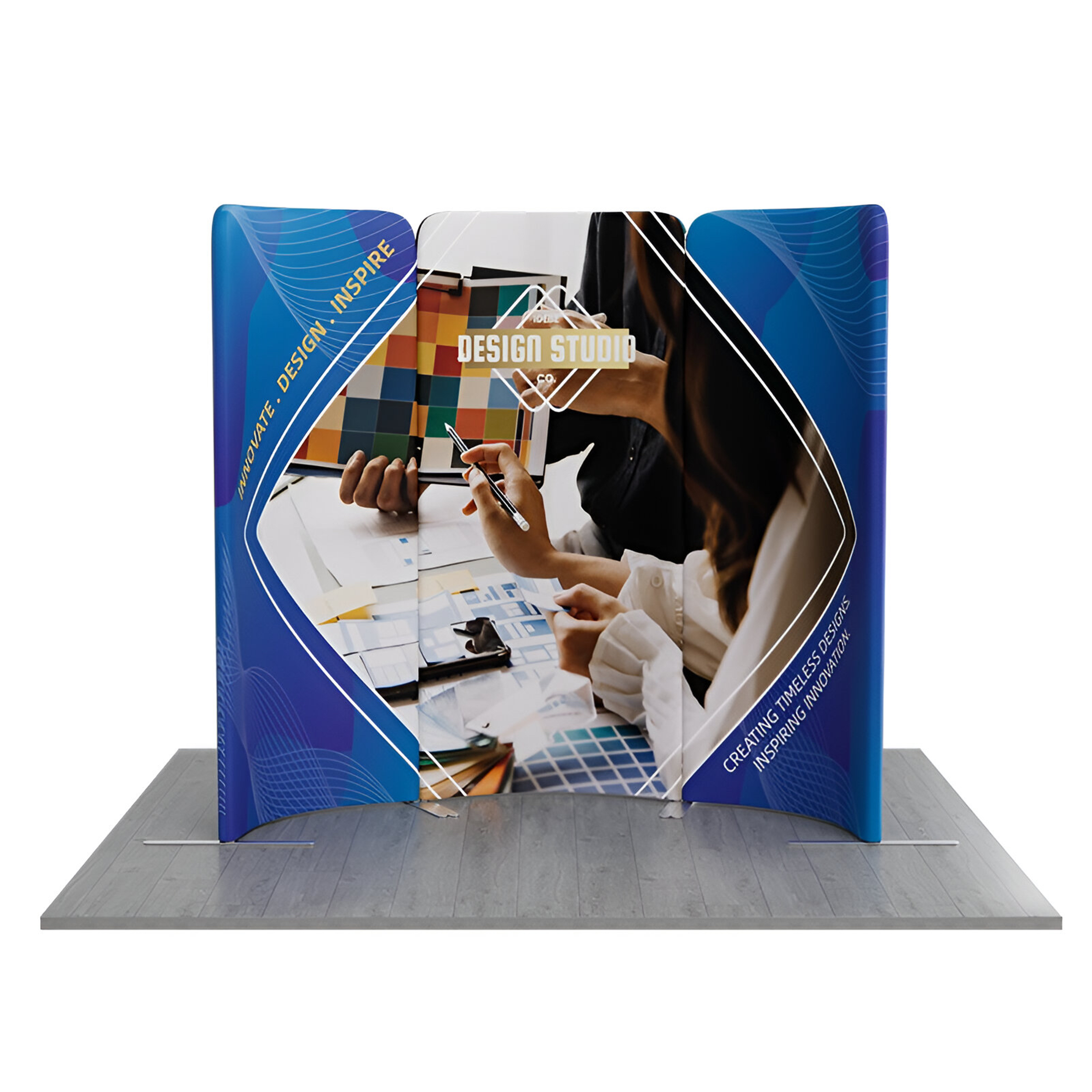 6.5ft Magnetic Modular Fabric Display - Curved Shape