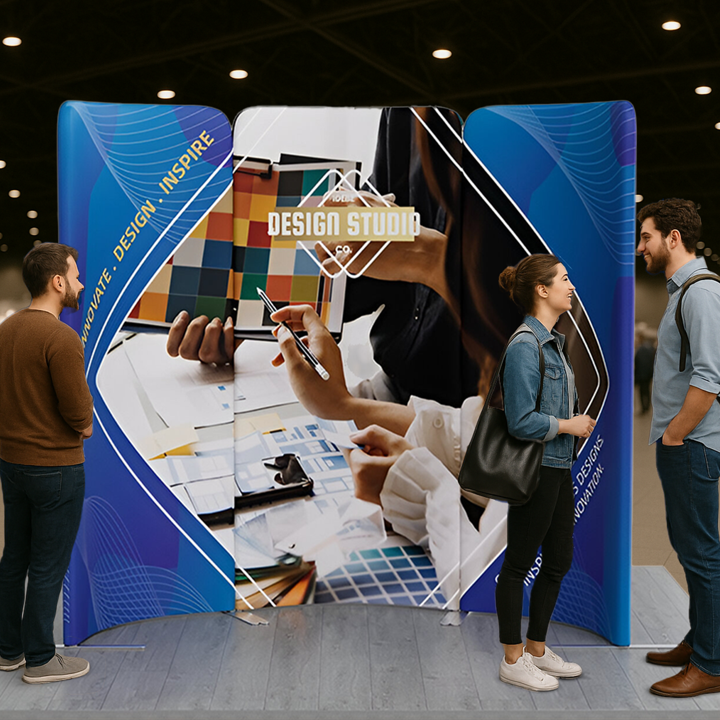6.5ft Magnetic Modular Fabric Display - Curved Shape