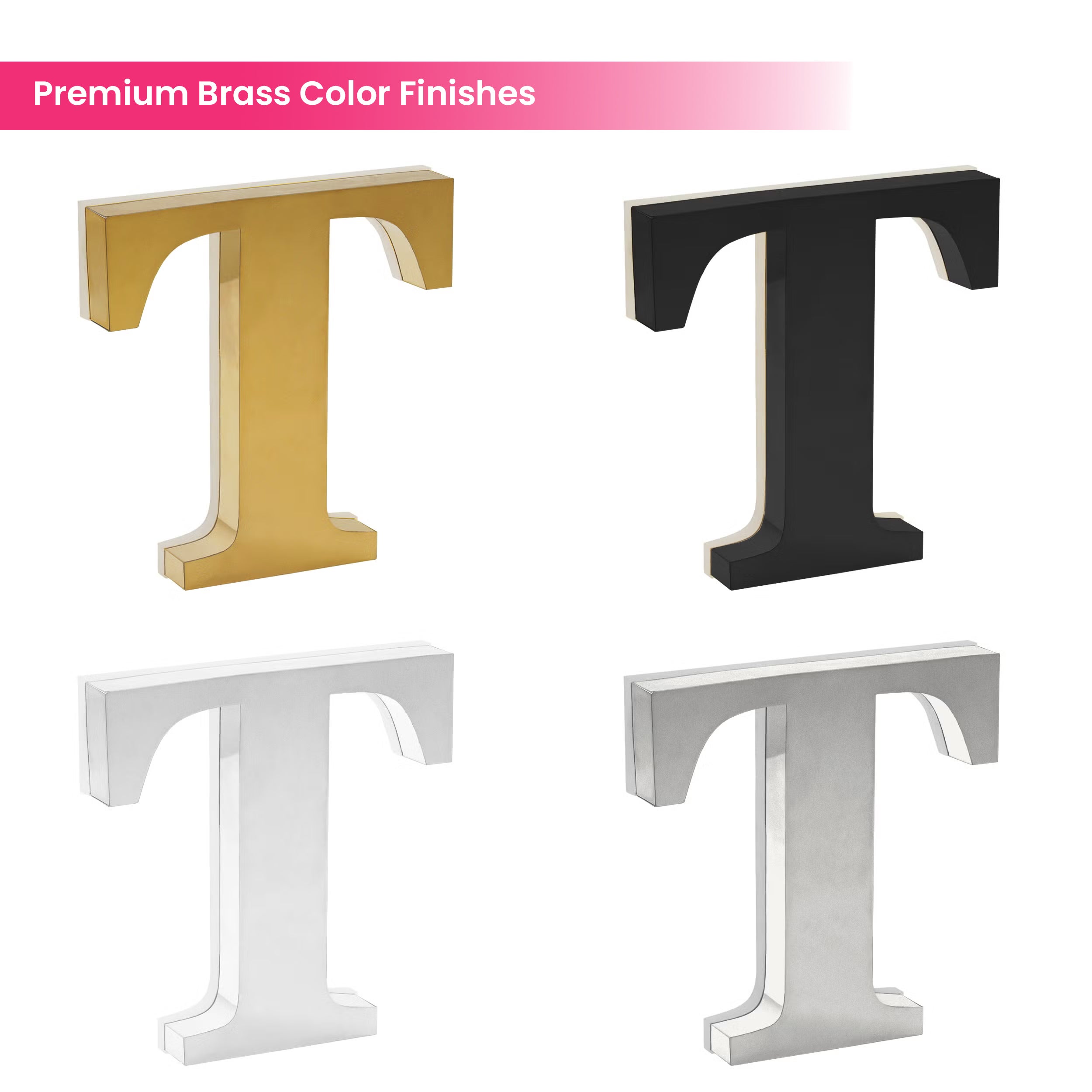 Halo Lit Brass Letters