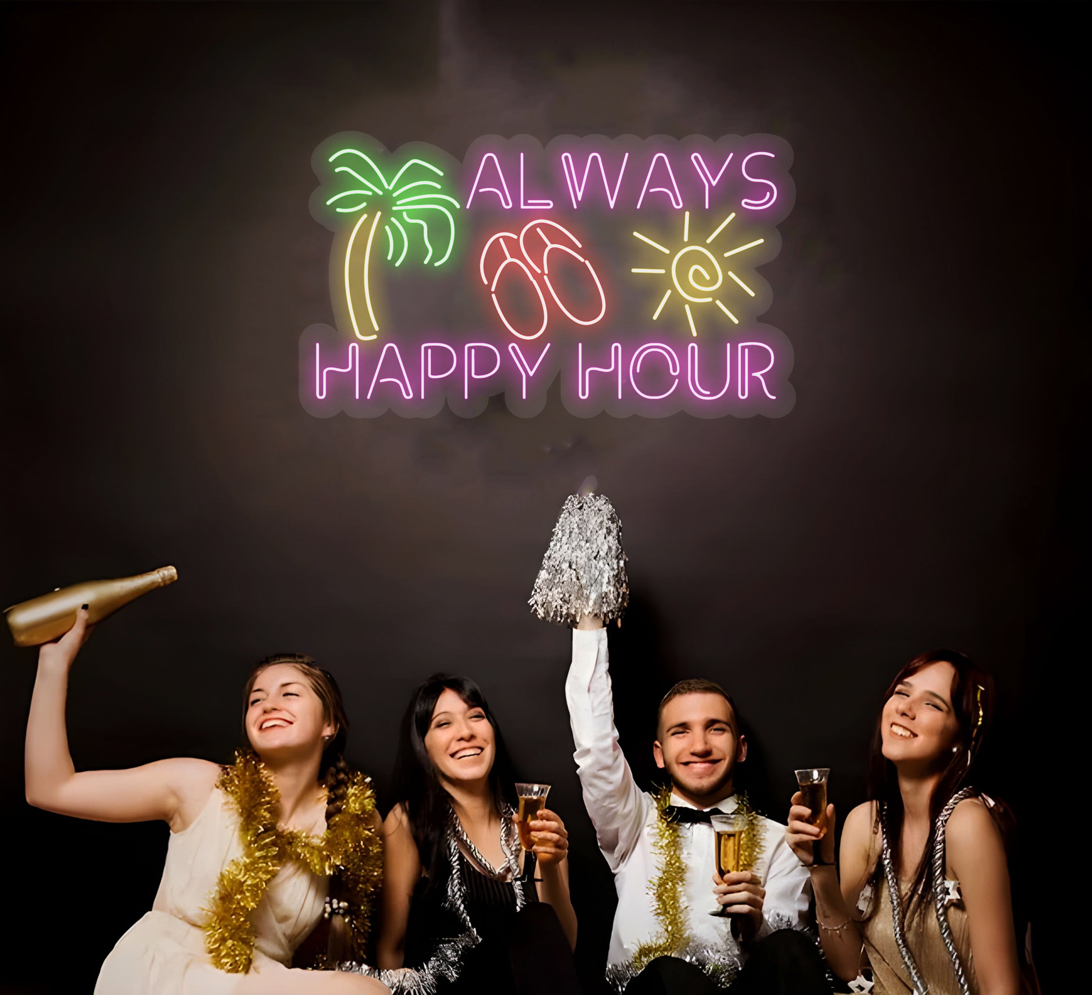 always happy hour☀️ Always Happy Hour | Tiki Bar Sign
