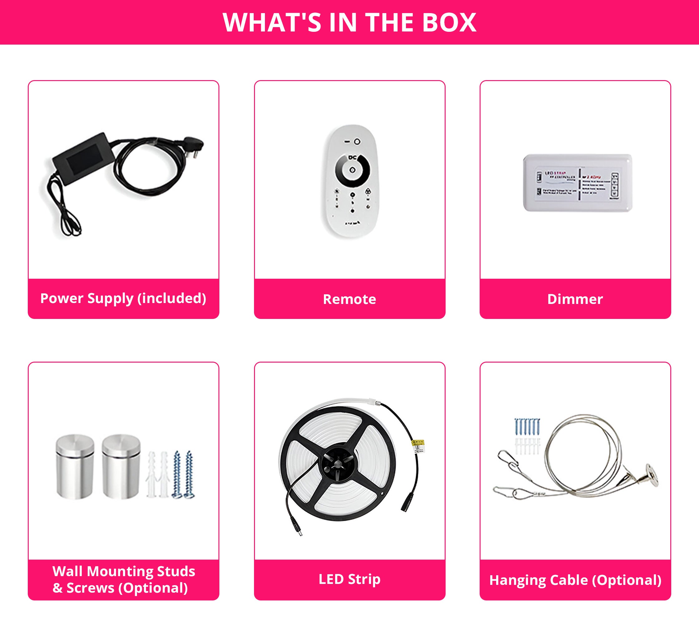 Backpack With Stationery Neon Sign