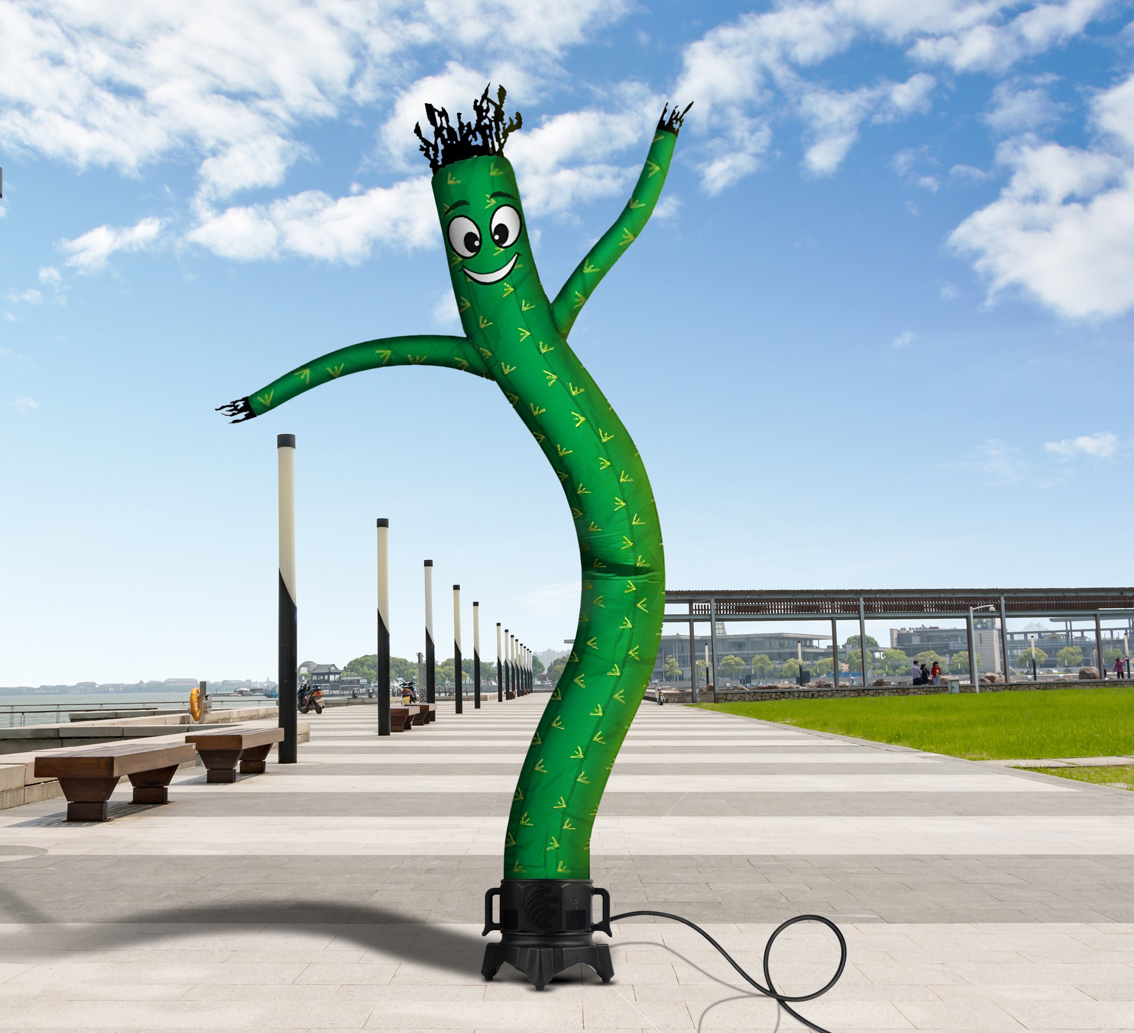 Cactus Inflatable Tube Man Character, Polyamide Nylon Silk/Tarpaulin - Custom Printed | Best of Signs