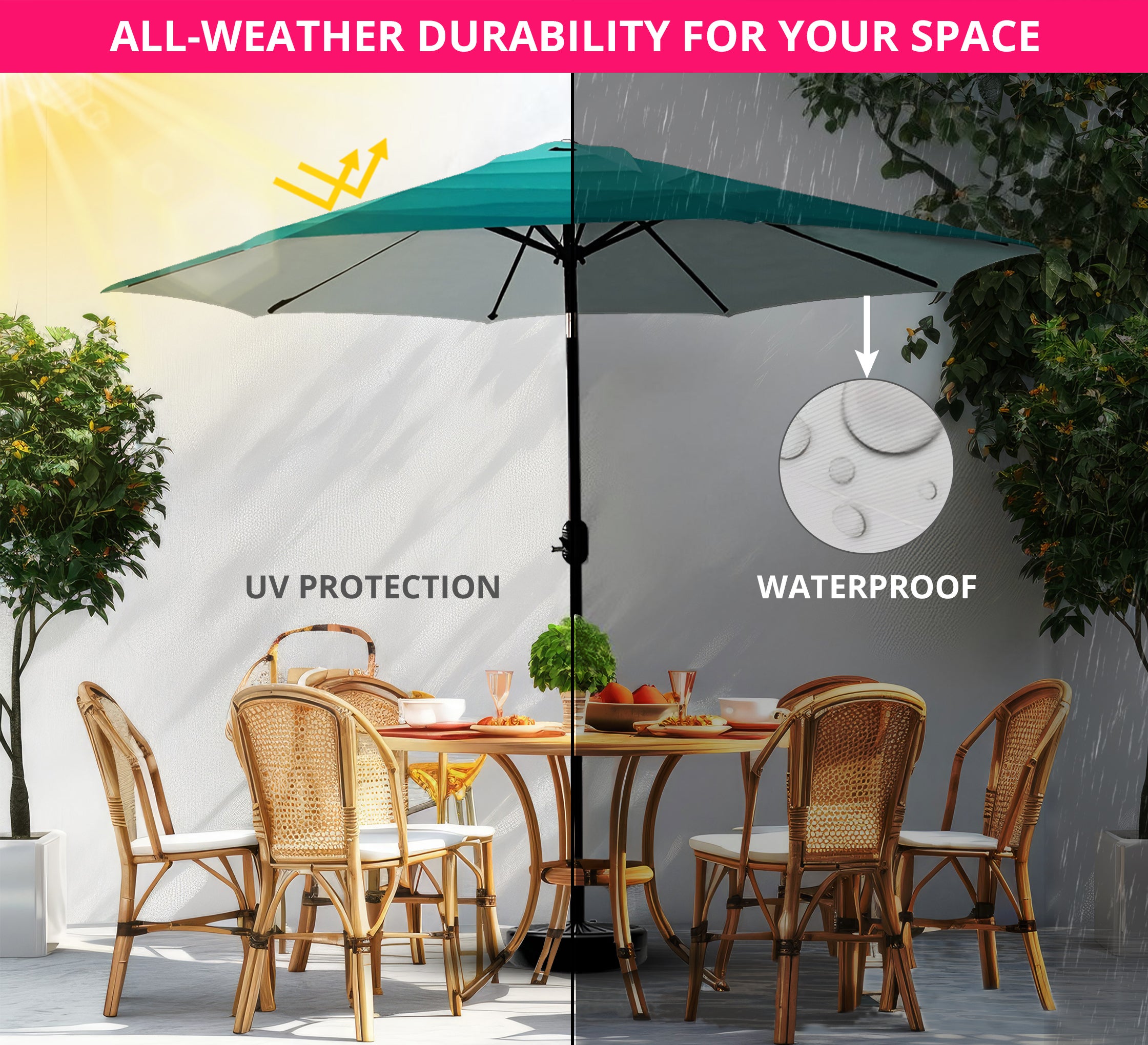cantilever patio umbrella with stand LAUSAINT HOME 12FT Deluxe Cantilever Umbrella Patio Cantilever Umbrella  with Base Included Heavy Duty Outdoor Umbrellas Garden, Backyard