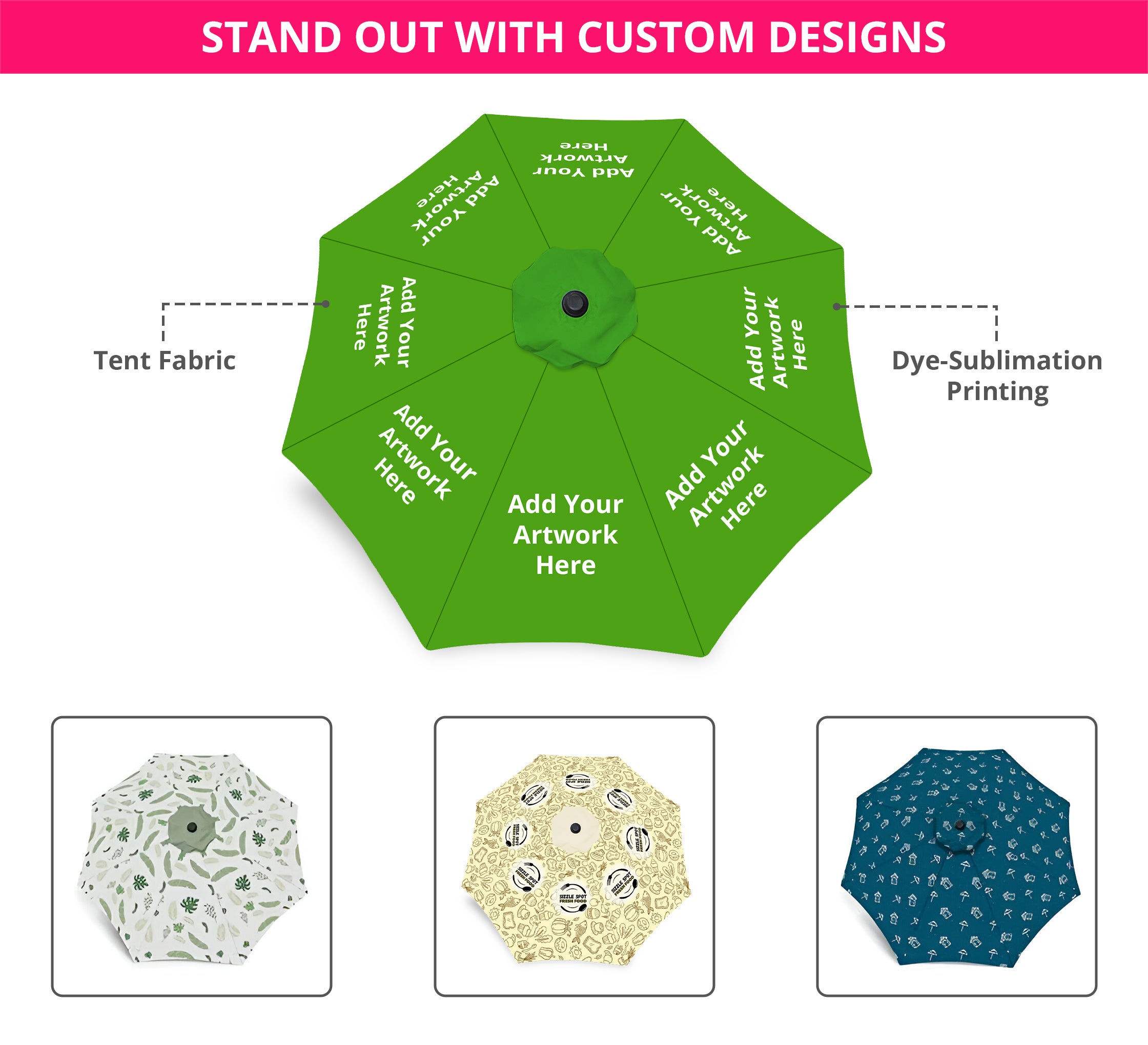 blue 7 patio umbrella Blue Flower Crank & Tilt Round Outdoor Patio Umbrella, 7.5'