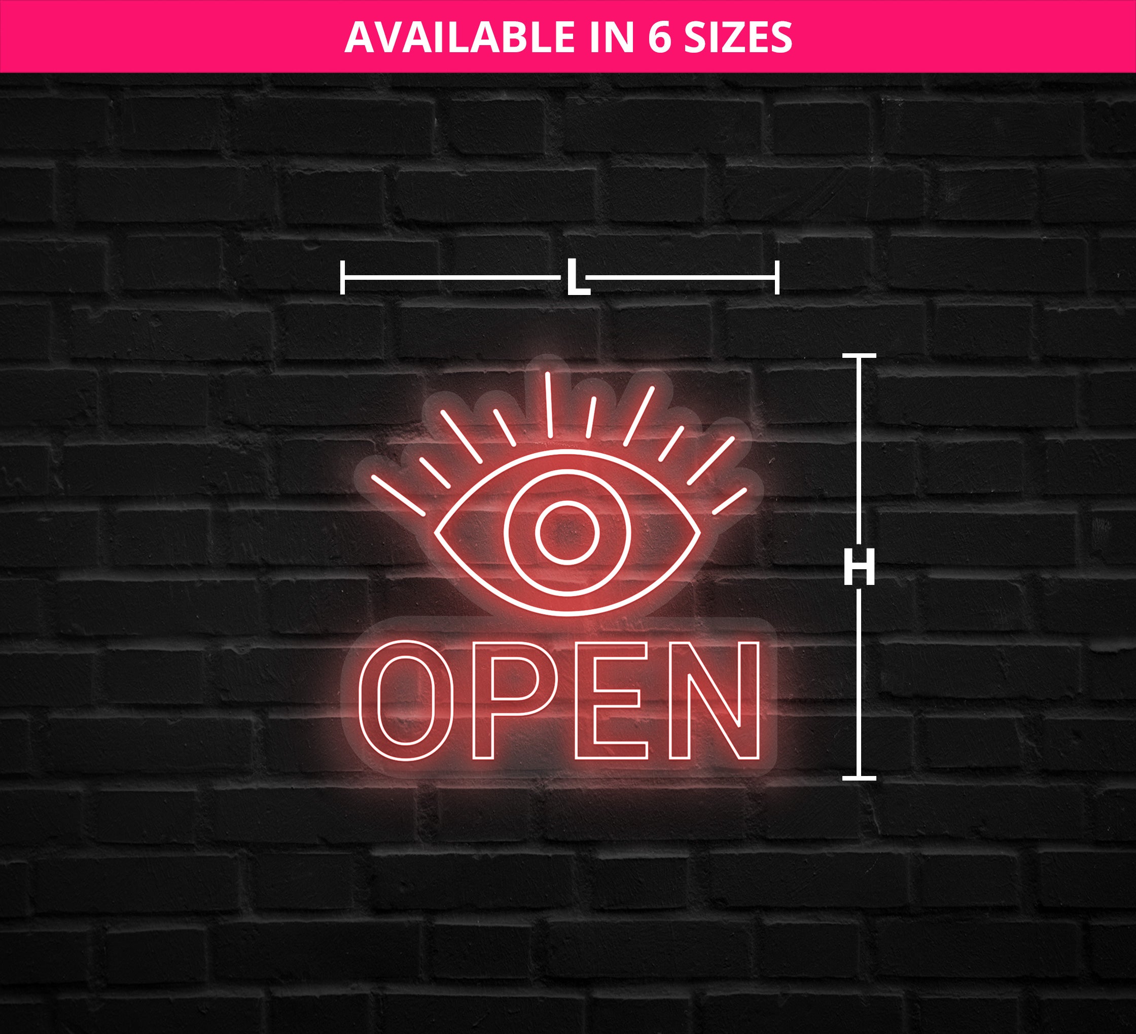 Evil Eye Open Neon Sign Online| Fast Delivery - Best of Signs