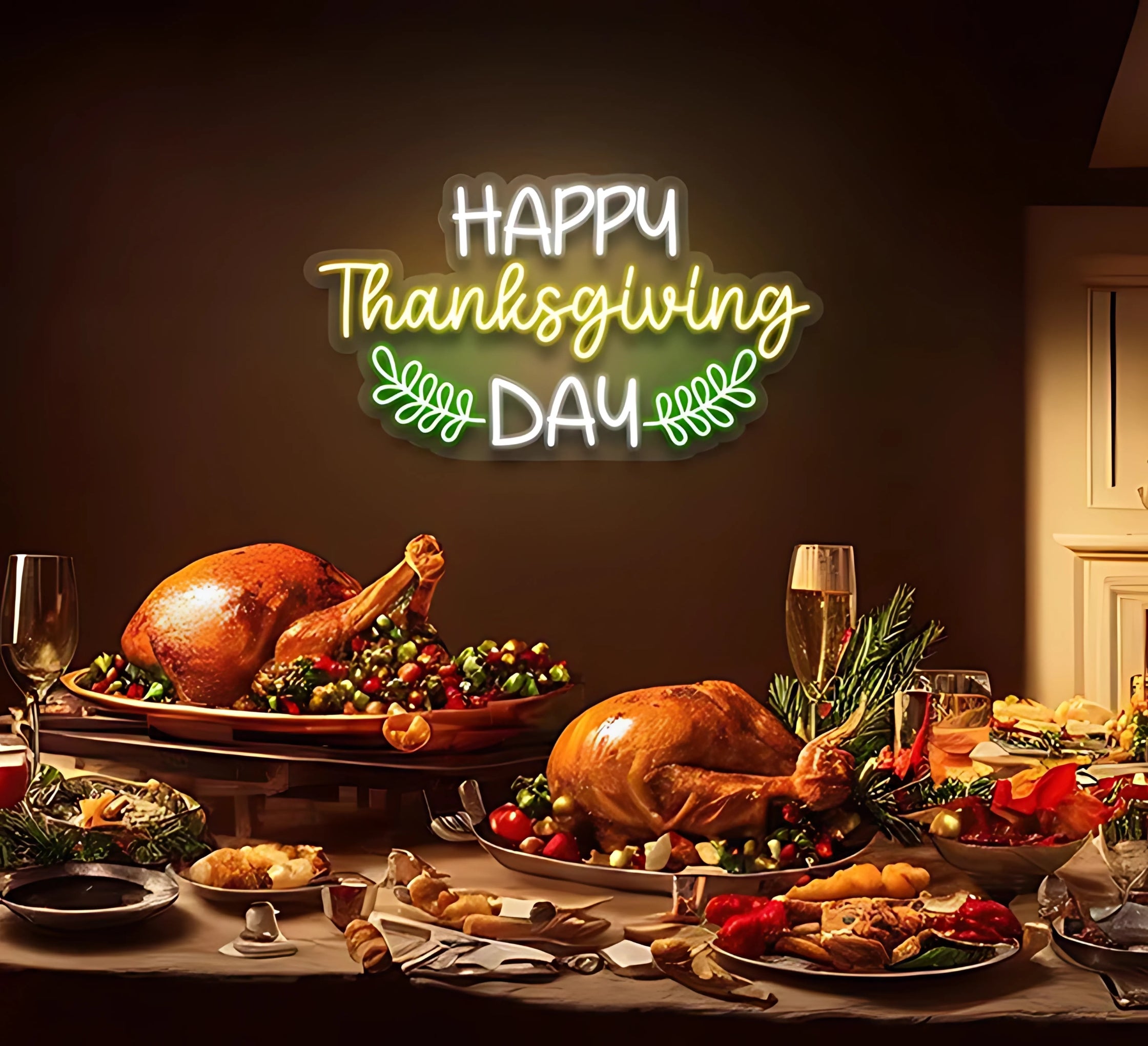 Custom Happy Thanksgiving Day Neon Sign Online at Best Prices
