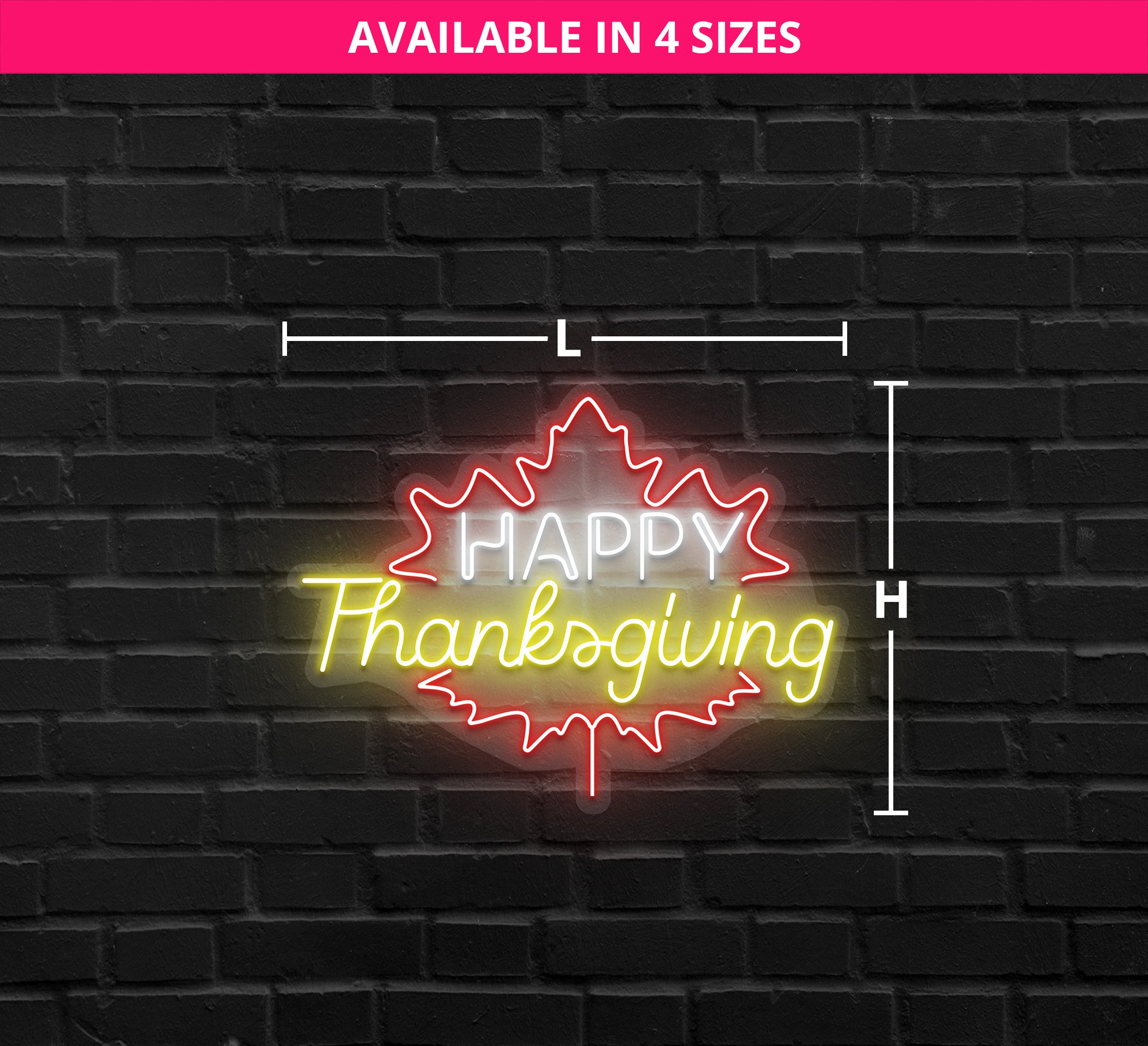 Custom Happy Thanksgiving Maple Leaf Neon Sign Online at Best