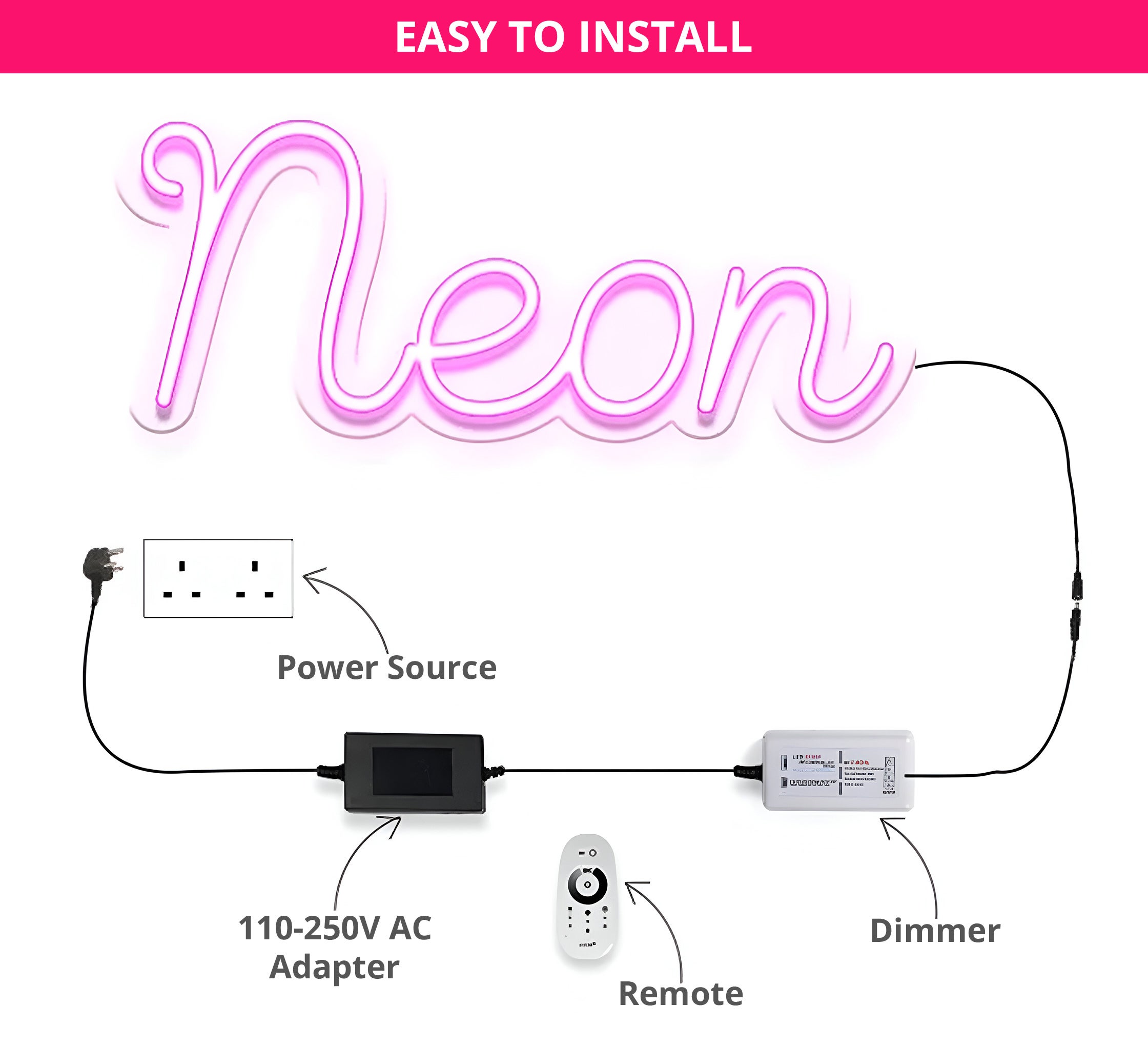 Now Open Round Neon Sign