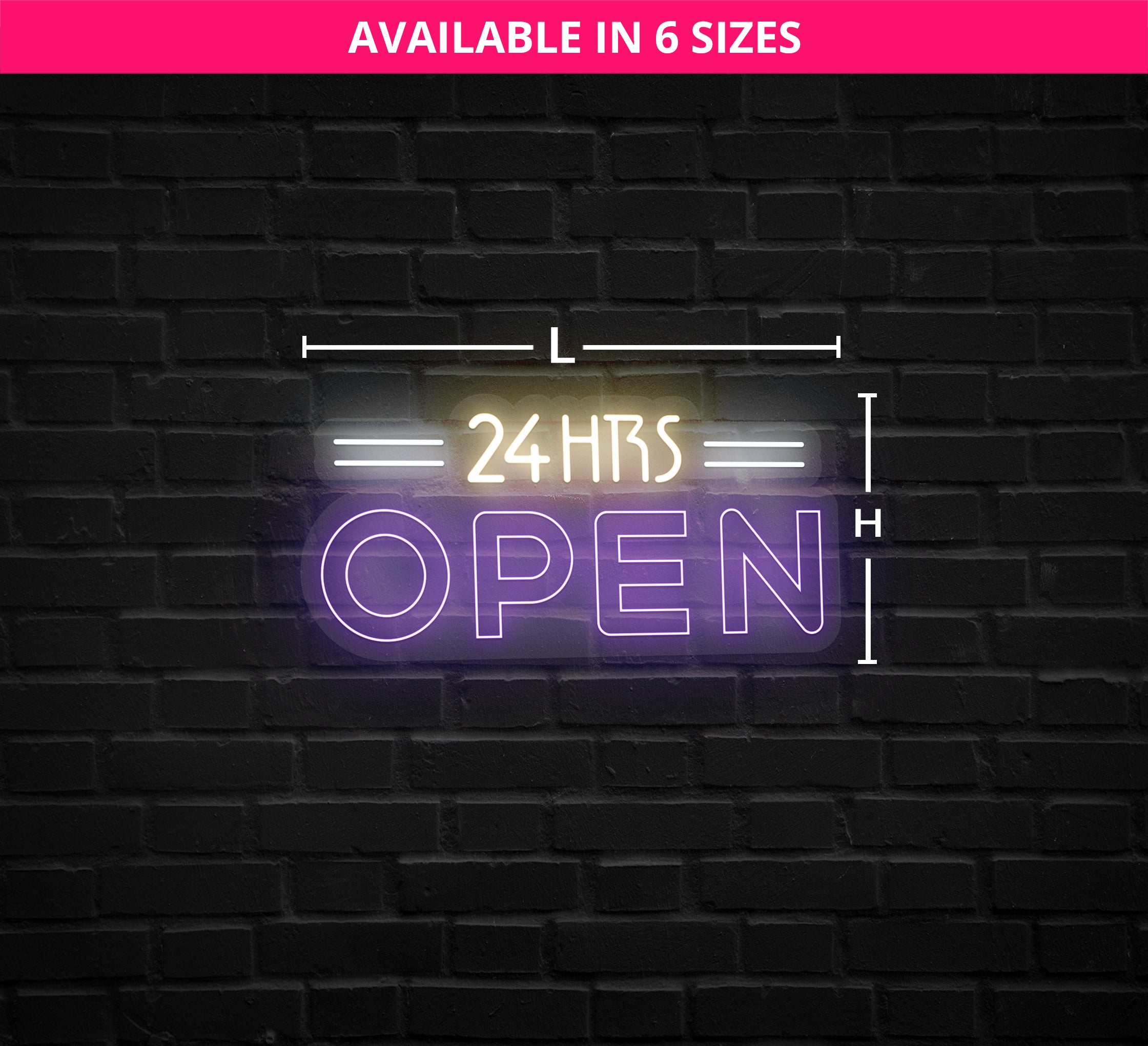 Open 24 Hours Neon Sign Online| Fast Delivery - Best of Signs