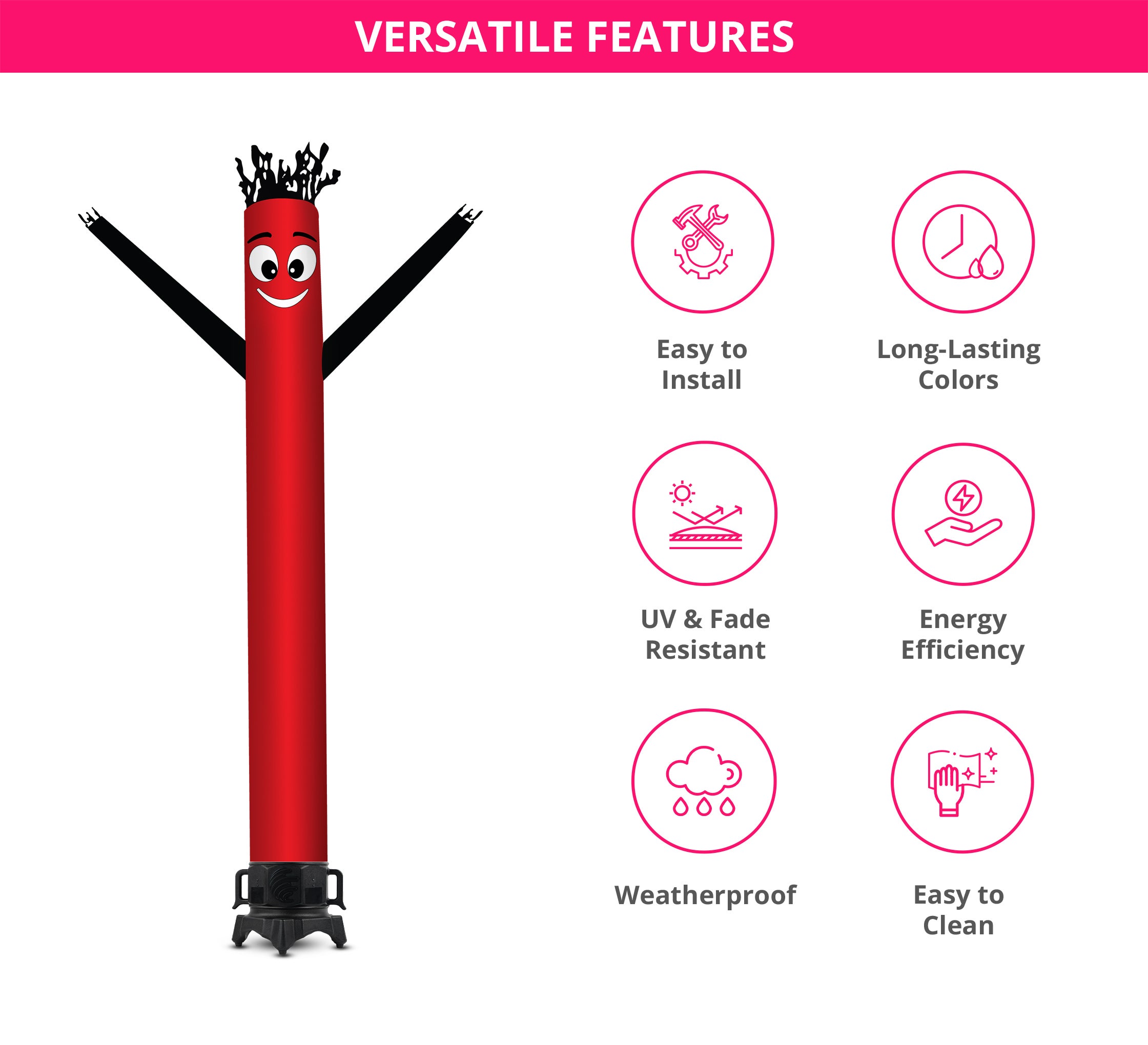 Red With Black Arms Inflatable Tube Man