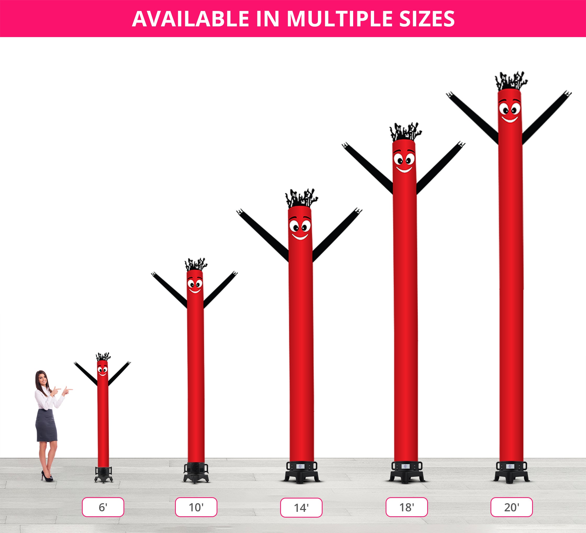 Red With Black Arms Inflatable Tube Man