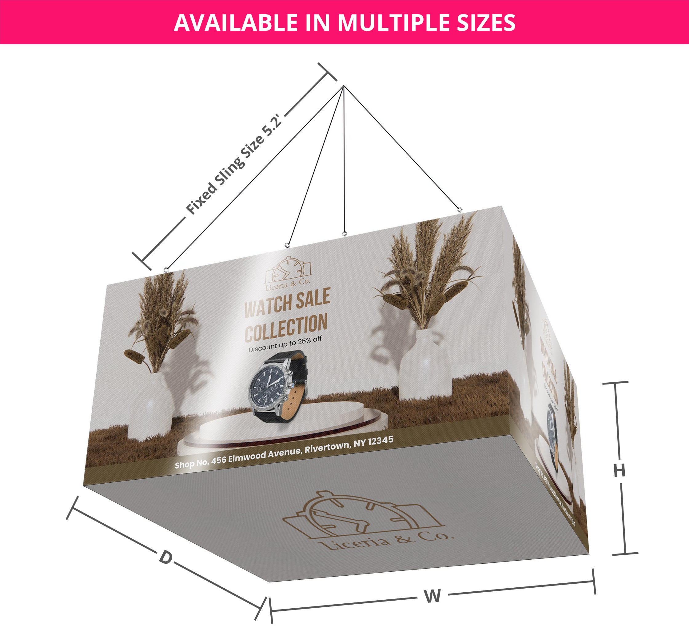 Sky Tube Rectangle Cube Hanging Banners