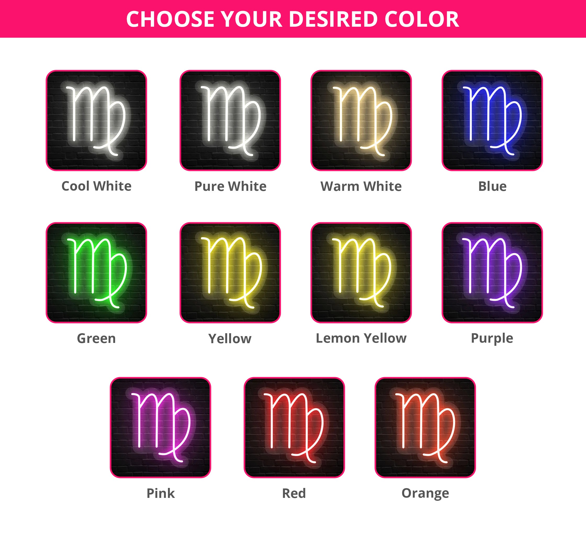 Virgo Neon Sign Online| Fast Delivery - Best of Signs