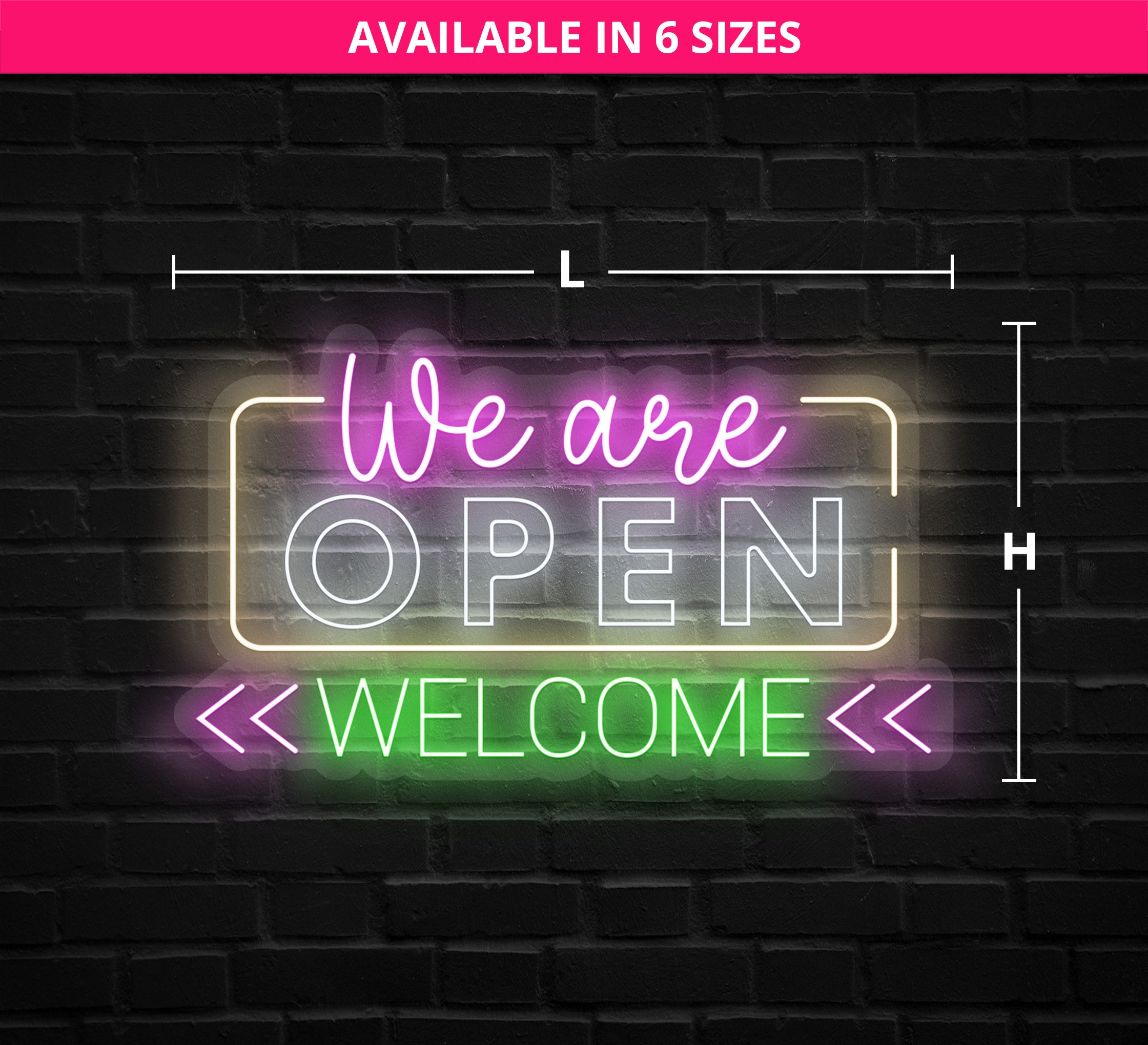 We Are Open Welcome Neon Sign Online| Fast Delivery - Best of Signs