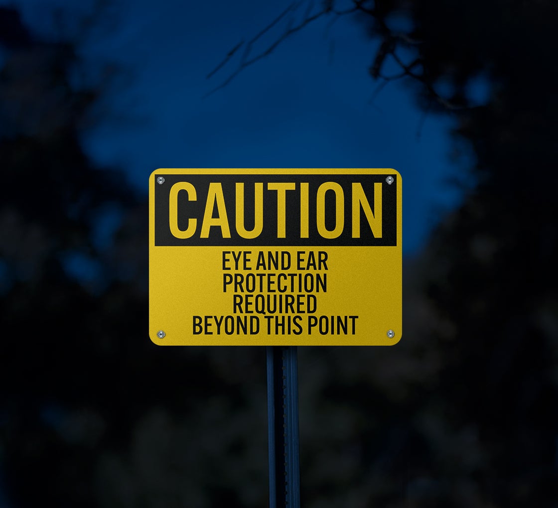 Eye & Ear Protection Required Beyond This Point Aluminum Sign (Reflective)
