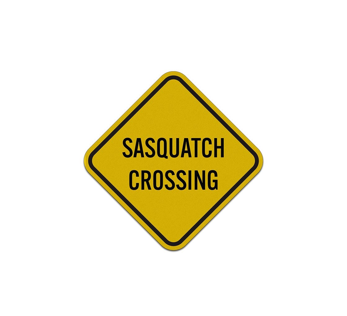 Sasquatch Crossing Aluminum Sign (Reflective)