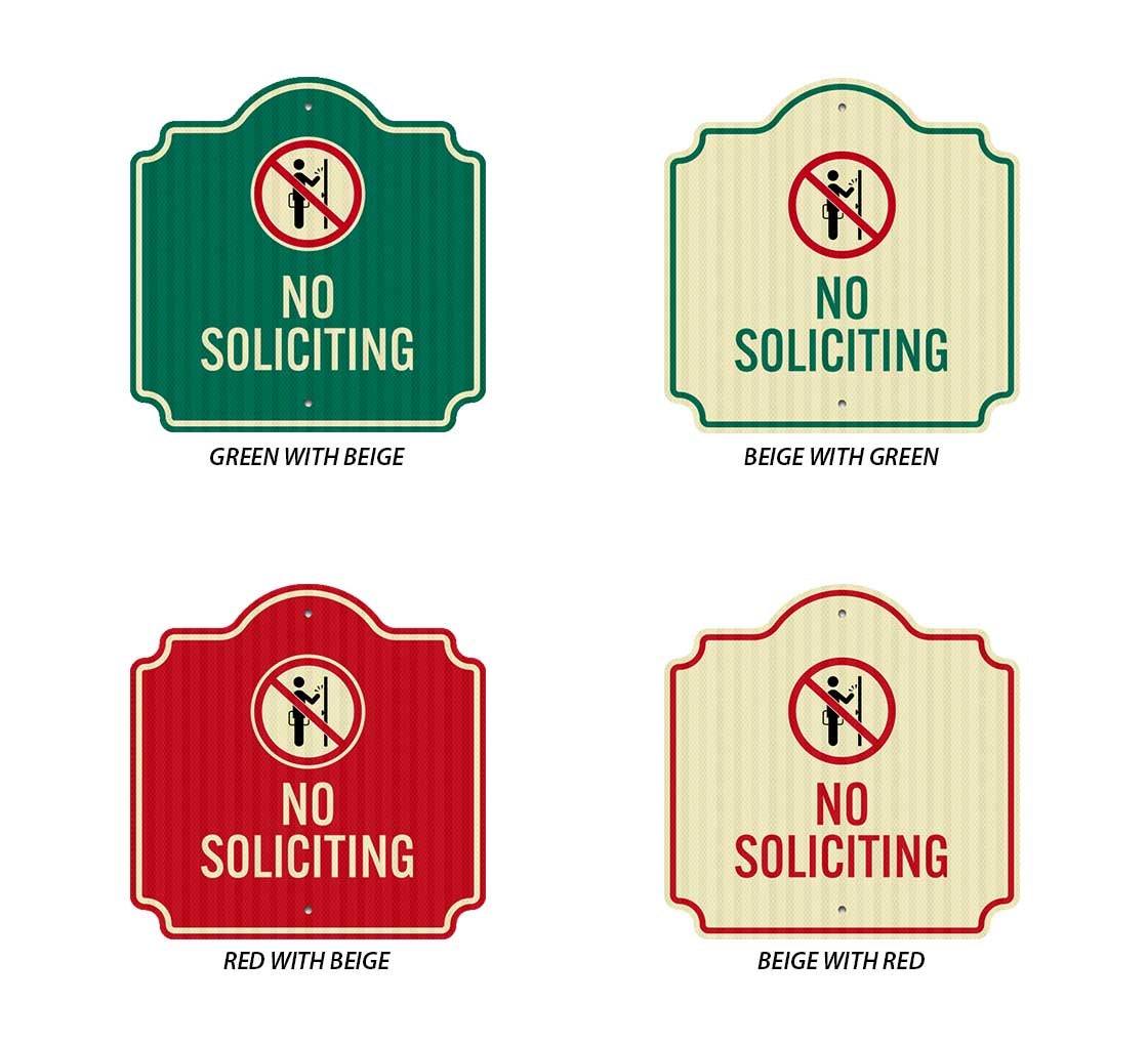 No Soliciting Aluminum Sign (EGR Reflective)