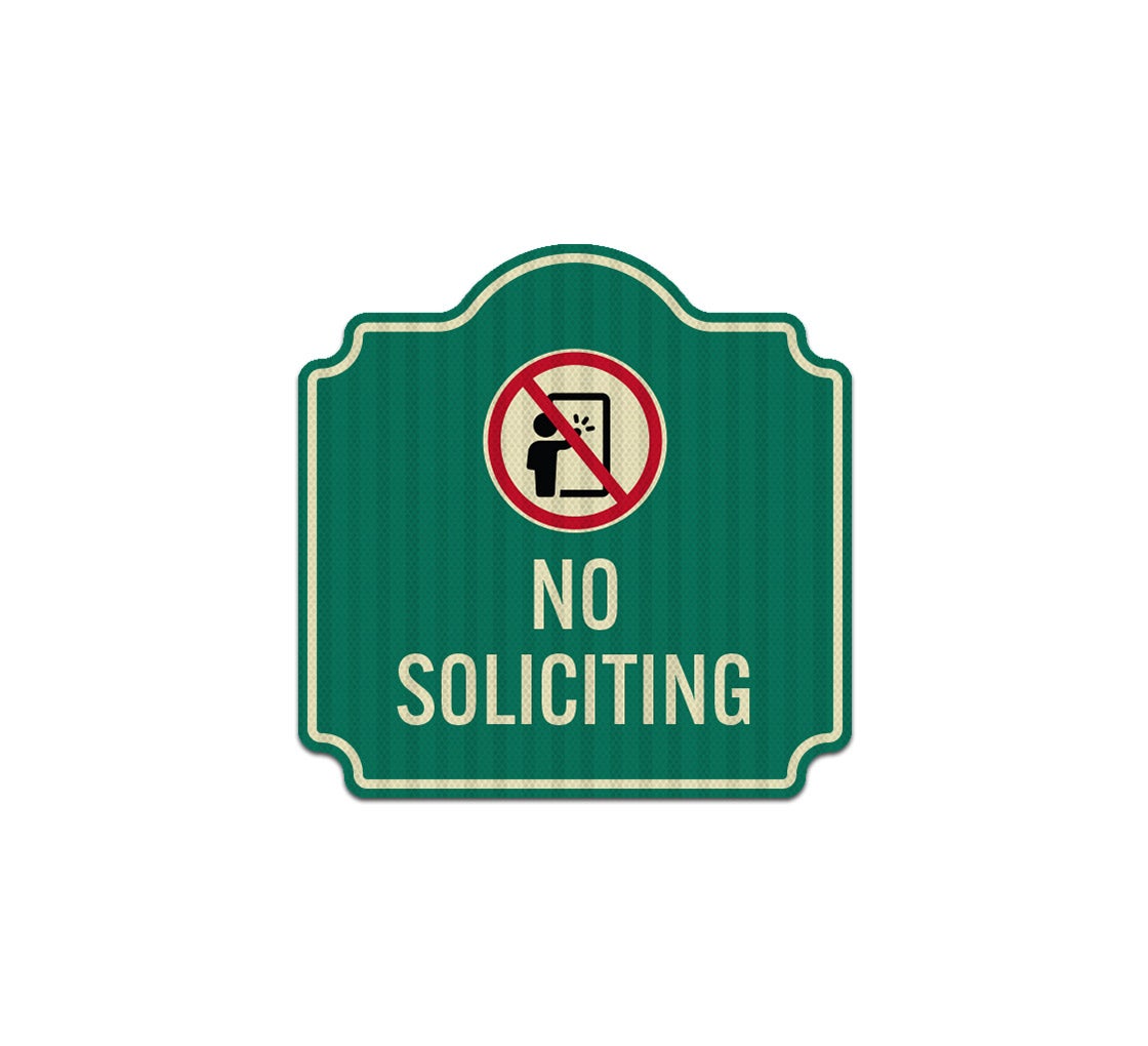 No Soliciting Symbol Aluminum Sign (EGR Reflective)