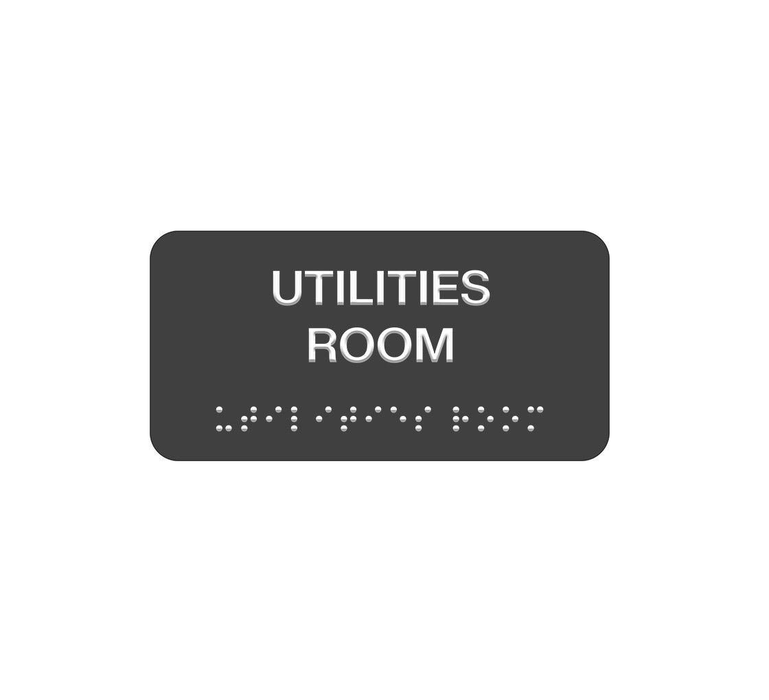 Utilities Room Braille Sign