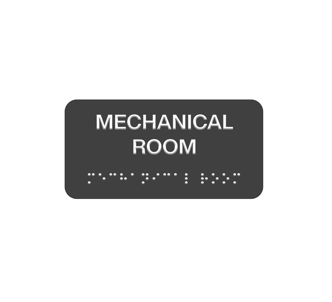 Mechanical Room Braille Sign