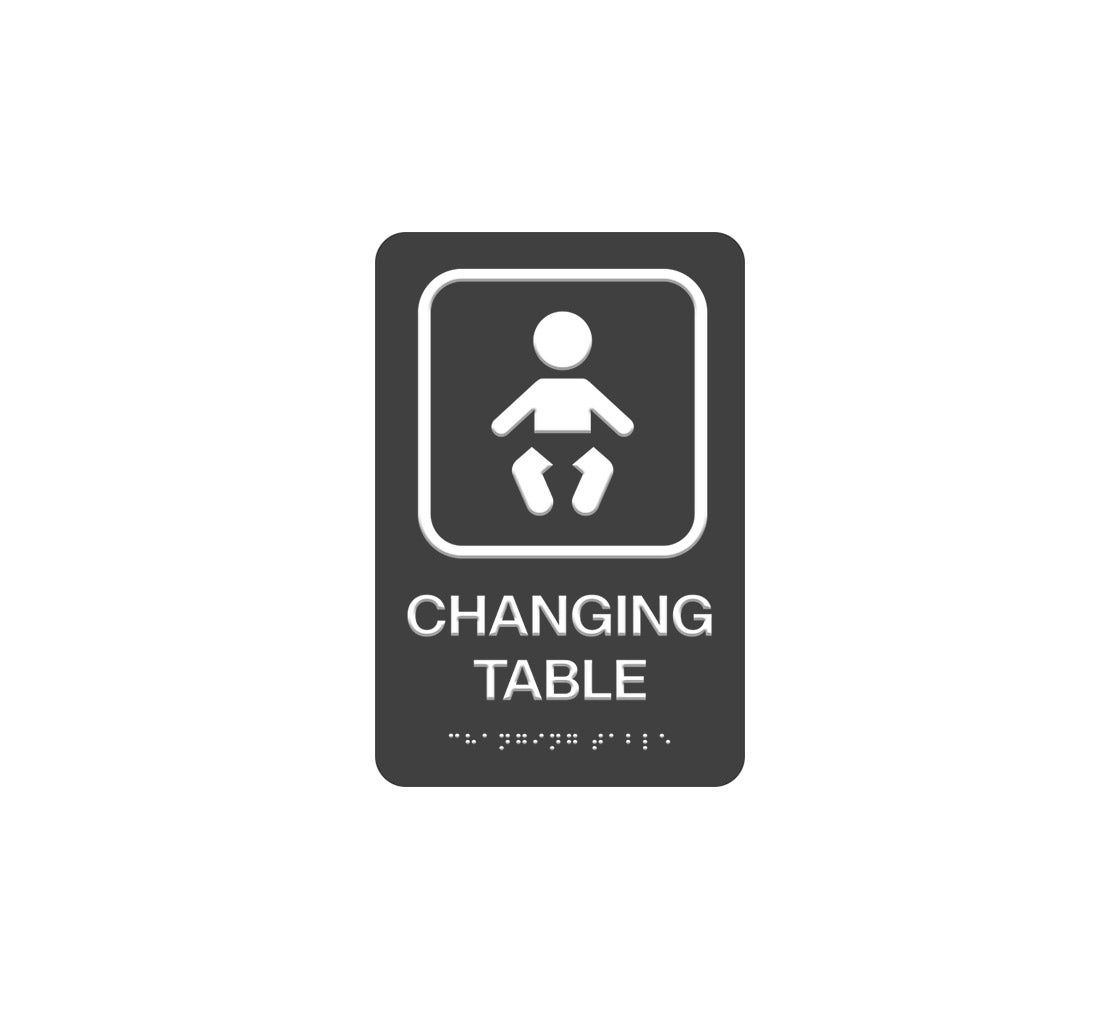 Baby Wearing Diaper Braille Sign