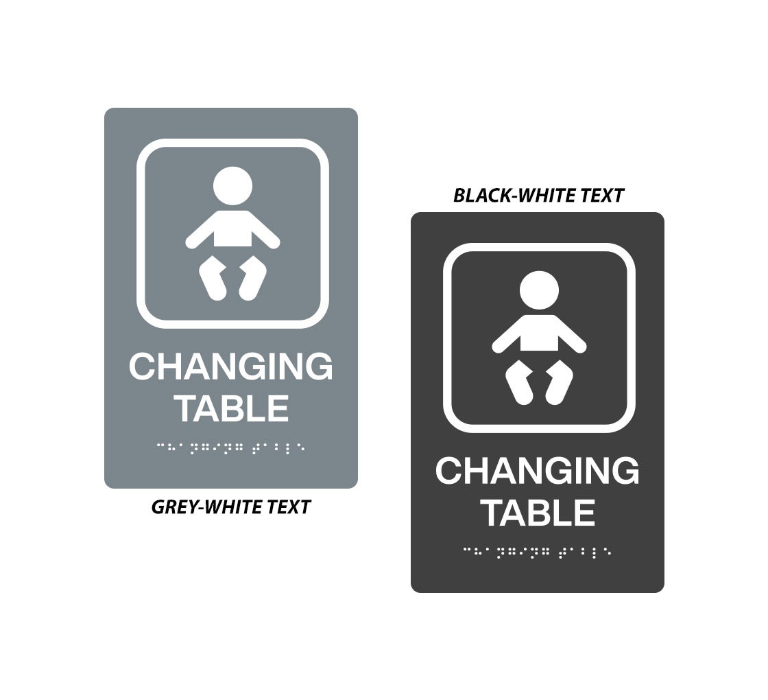 Baby Wearing Diaper Braille Sign