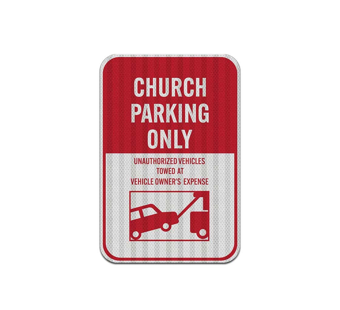 Church Parking Only Aluminum Sign (HIP Reflective)