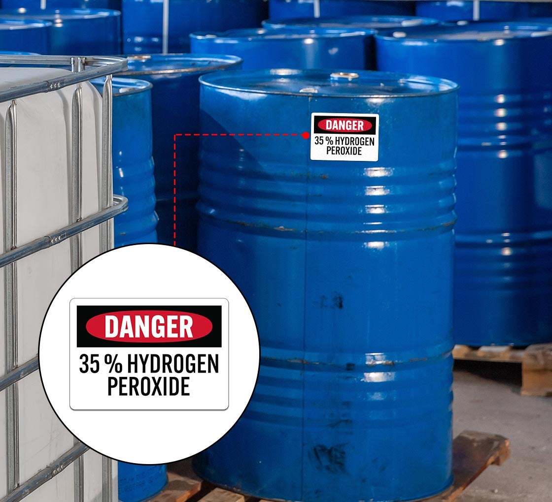 OSHA Hydrogen Peroxide Decal (Non Reflective)