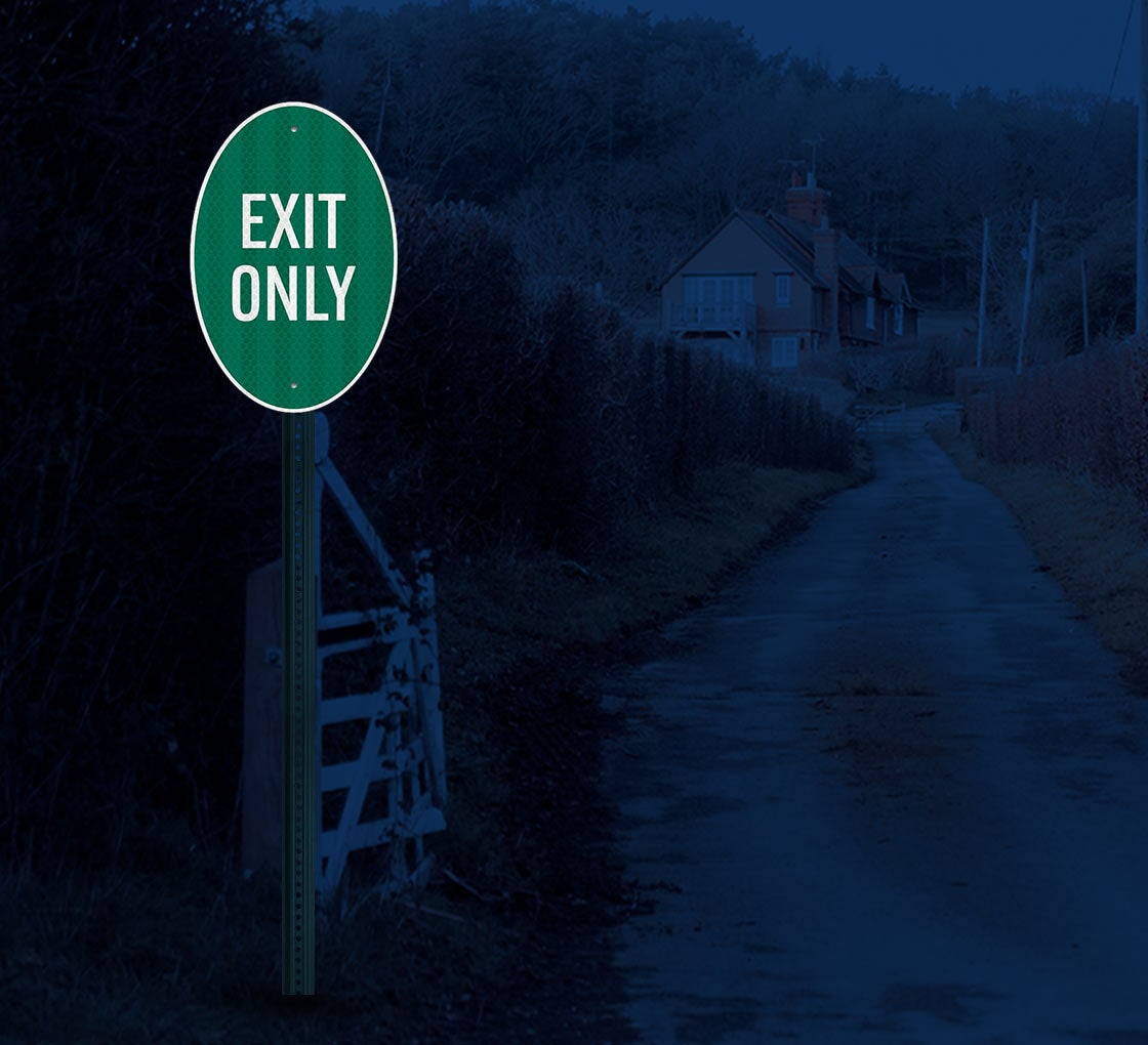 Oval Exit Only Parking Aluminum Sign (HIP Reflective)