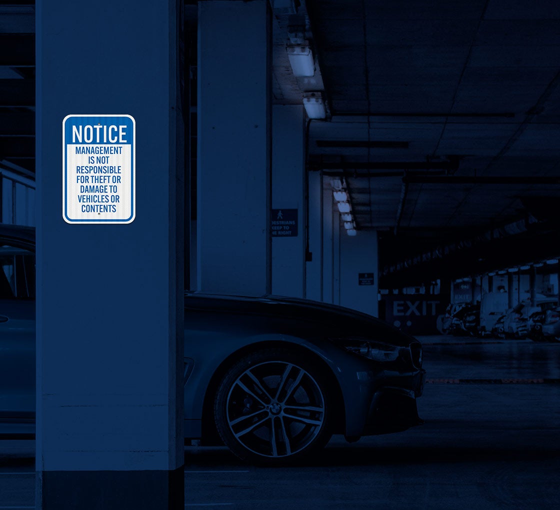 Management Not Responsible For Theft Aluminum Sign (EGR Reflective)