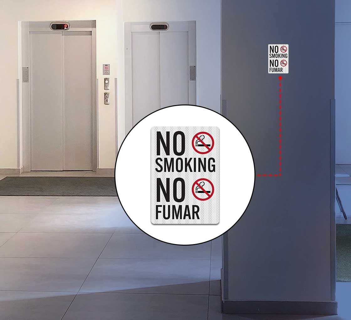 Bilingual No Smoking Decal (EGR Reflective)