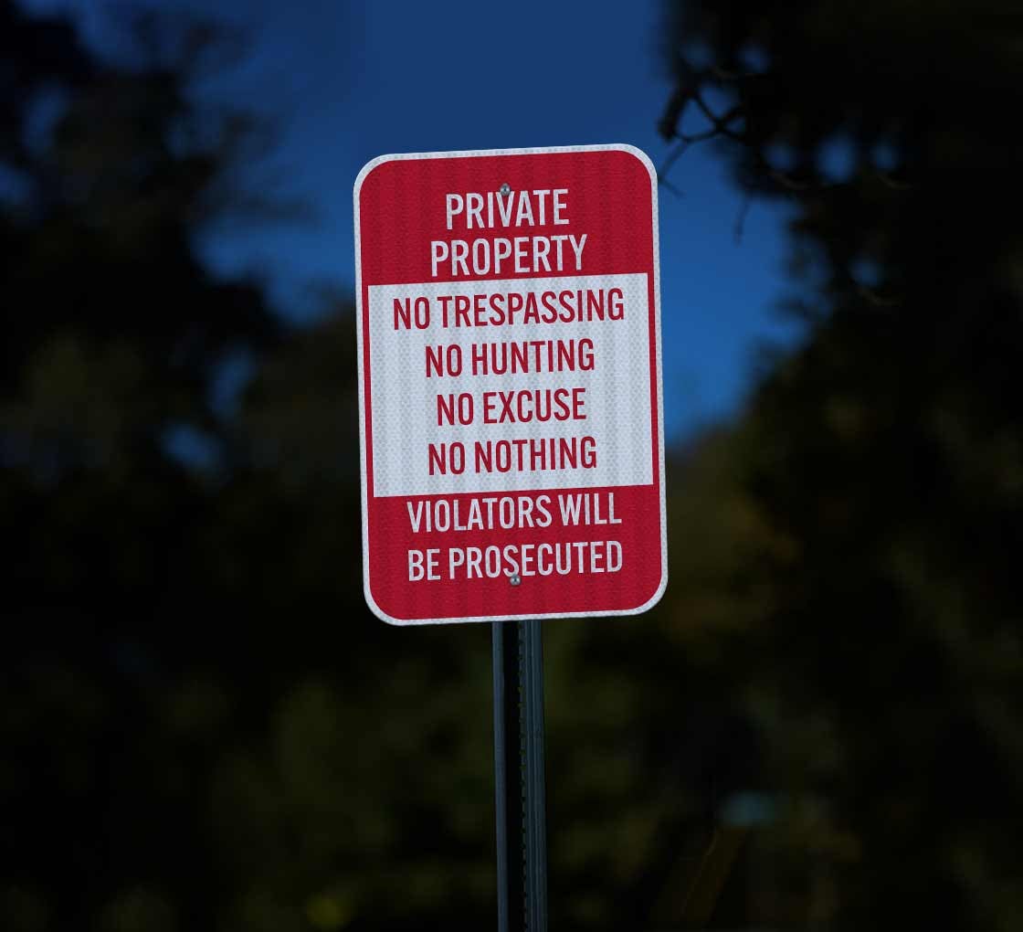 Private Property Violators Will Be Prosecuted Aluminum Sign (EGR Reflective)