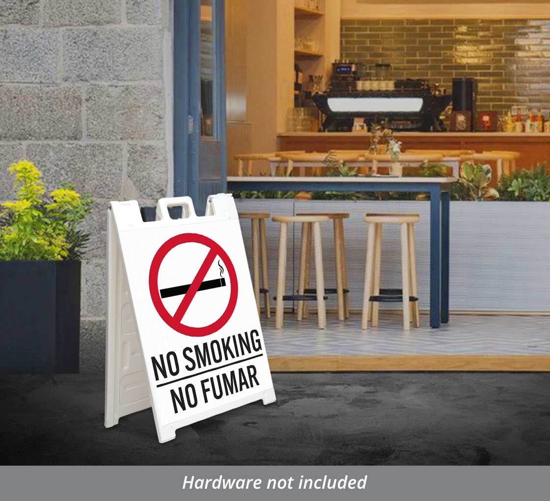 Bilingual No Smoking No Fumar Corflute Sign (Non Reflective)