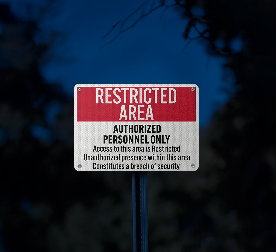 „Restricted Area“ Schild Aus Aluminium – 2 Stück, Wetterfest & UV-beständig | Warnschild Für Betriebsgelände
