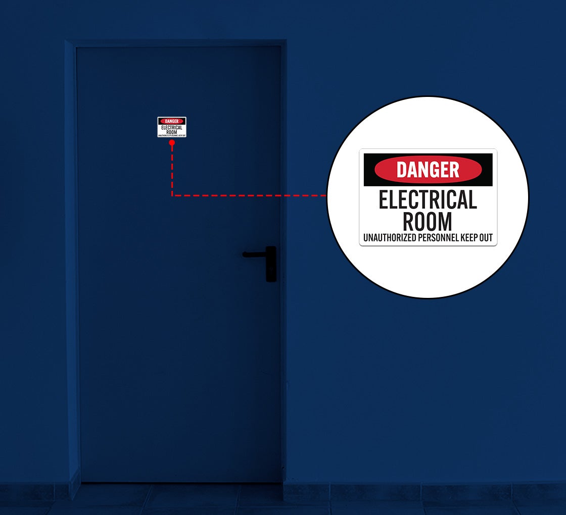 OSHA Electrical Room Keep Out Decal (Non Reflective)