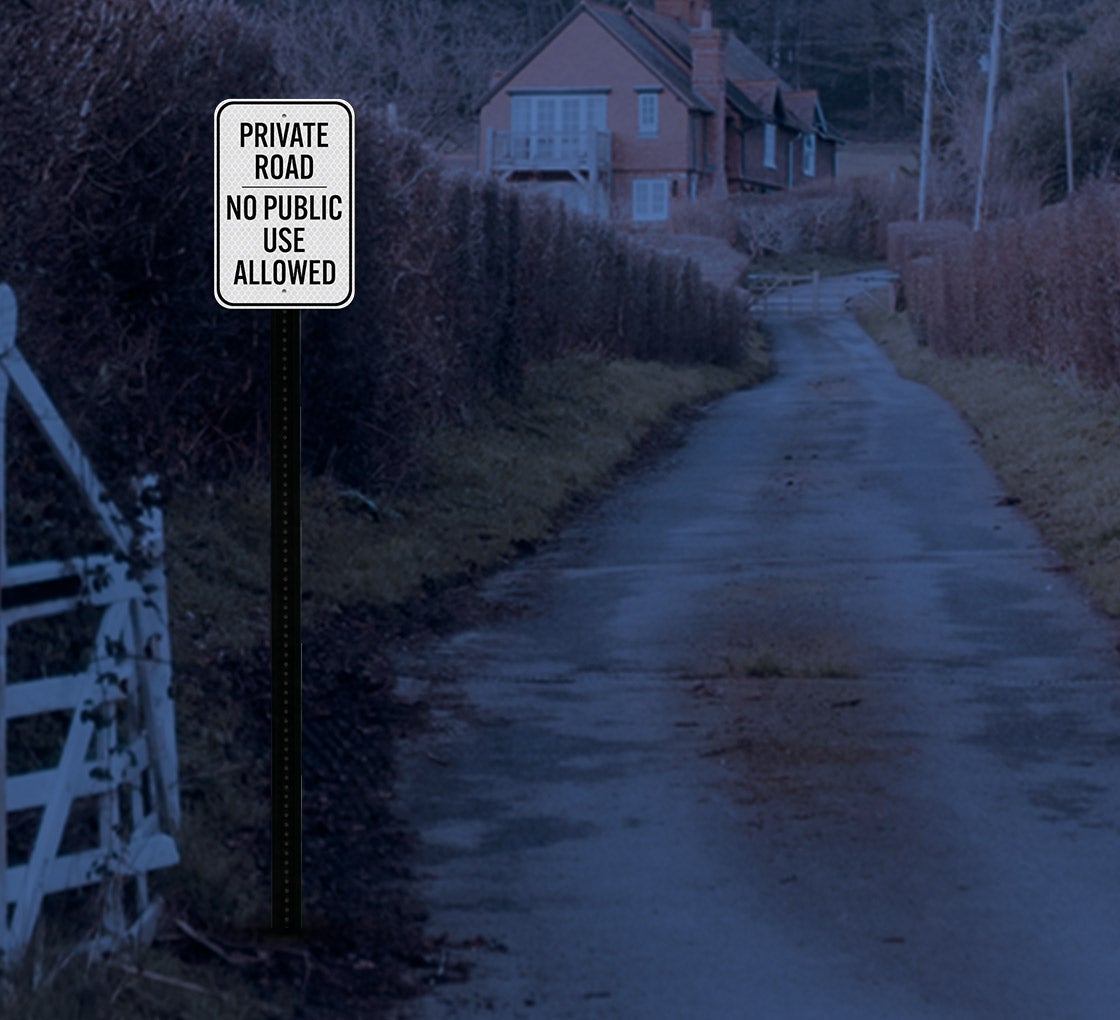No Public Use Allowed Aluminum Sign (Diamond Reflective)