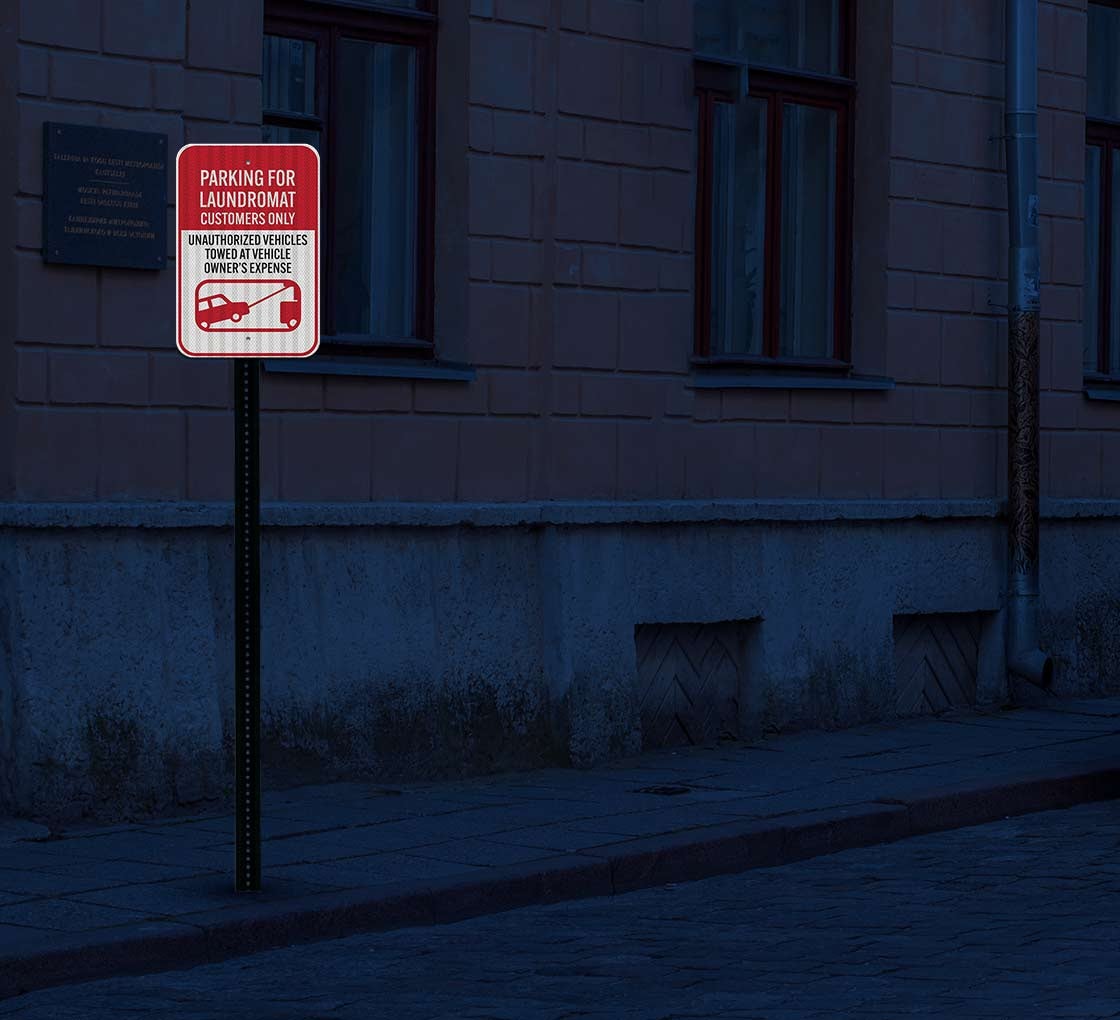 Parking For Laundromat Customers Only Aluminum Sign (HIP Reflective)