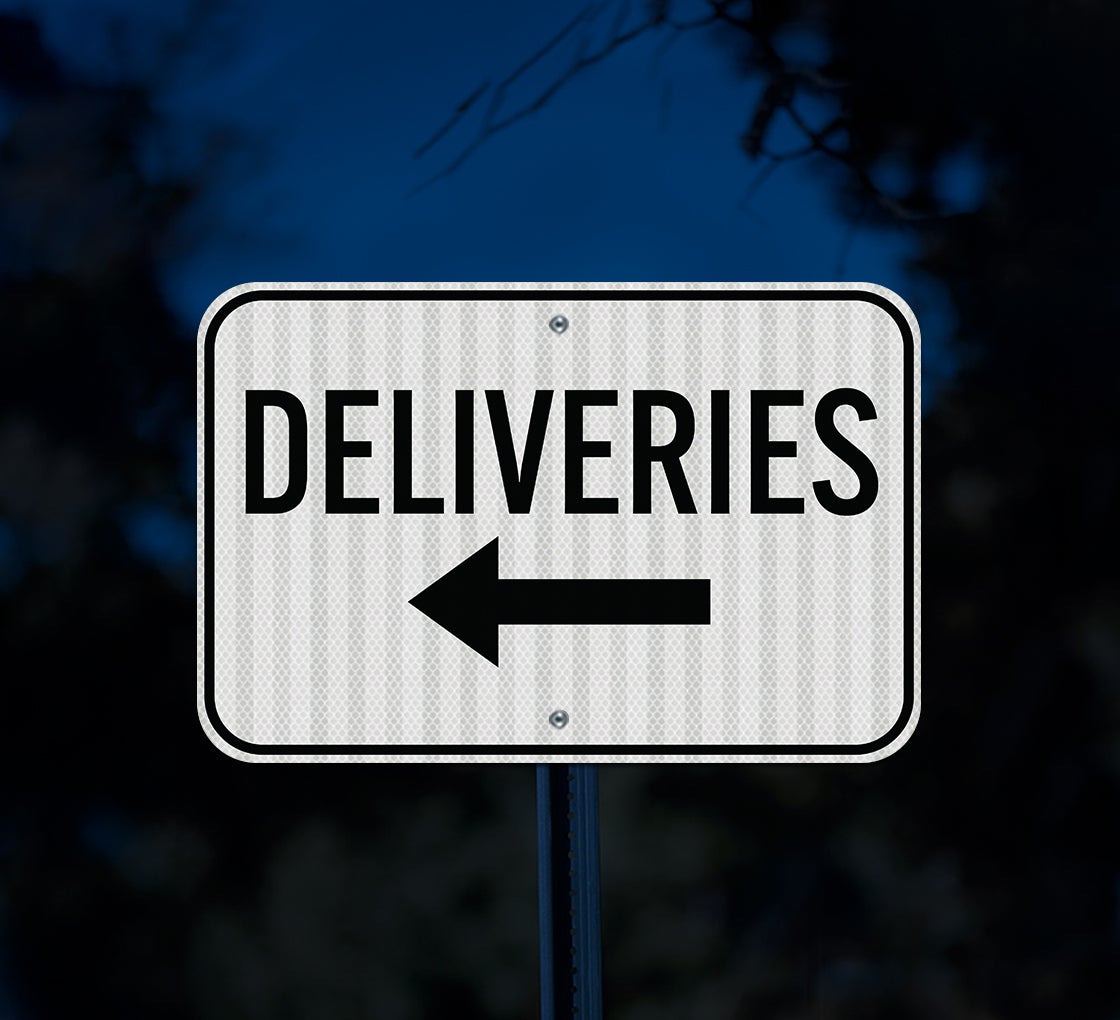 Deliveries Parking Aluminum Sign (EGR Reflective)