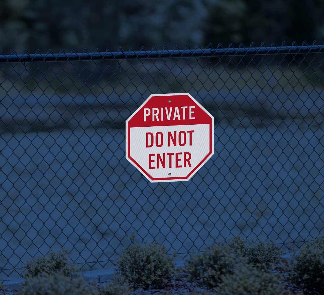 Shop for Private Do Not Enter Aluminum Sign (Diamond Reflective) | Best of  Signs, image size:1120x1020