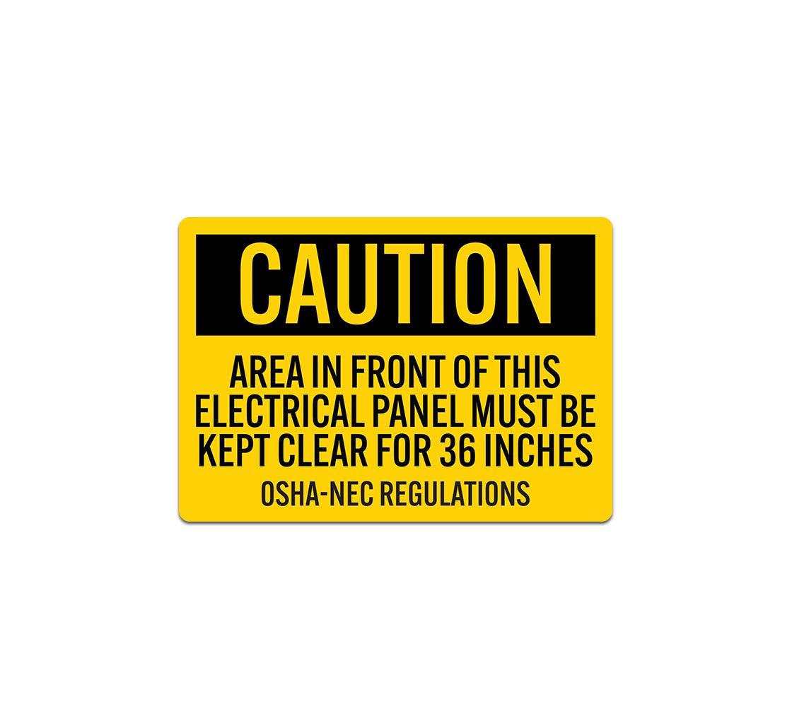 OSHA Electrical Panel Area Decal (Non Reflective)