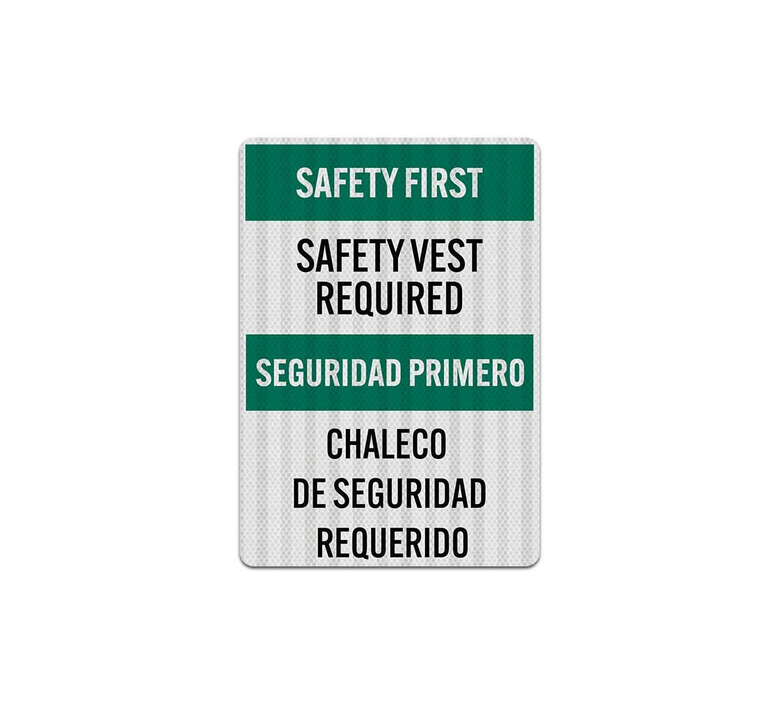 Bilingual OSHA Safety First Decal (EGR Reflective)