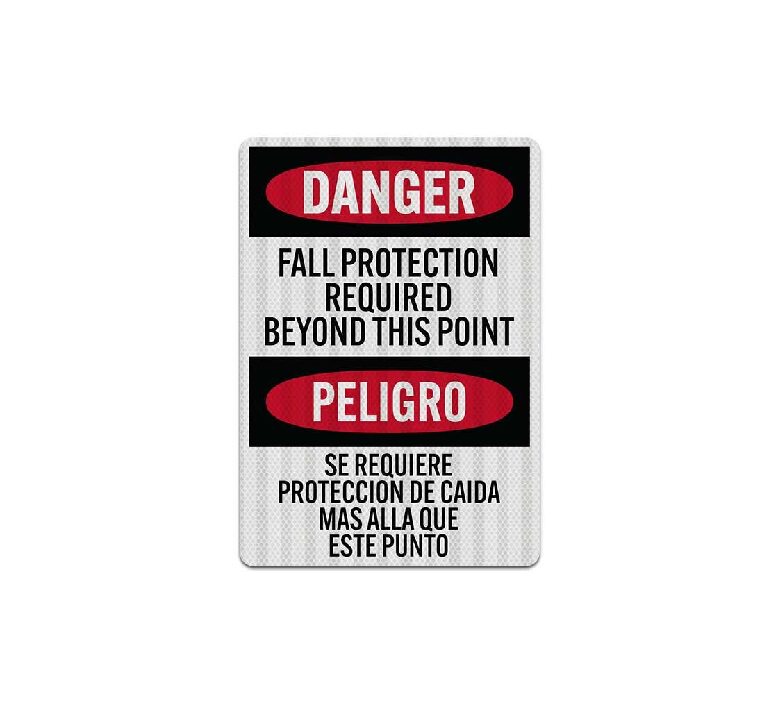 Bilingual OSHA Fall Protection Decal (EGR Reflective)