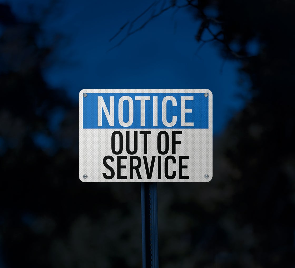 OSHA Out Of Service Aluminum Sign (EGR Reflective)