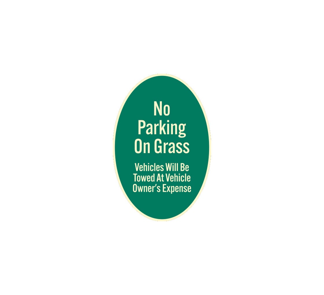 Cartello Da Giardino "Do Not Park On Grass" In Alluminio Antiruggine 18x22 Cm Con Pali Inclusi - Divieto Di Parcheggio Sul Prato